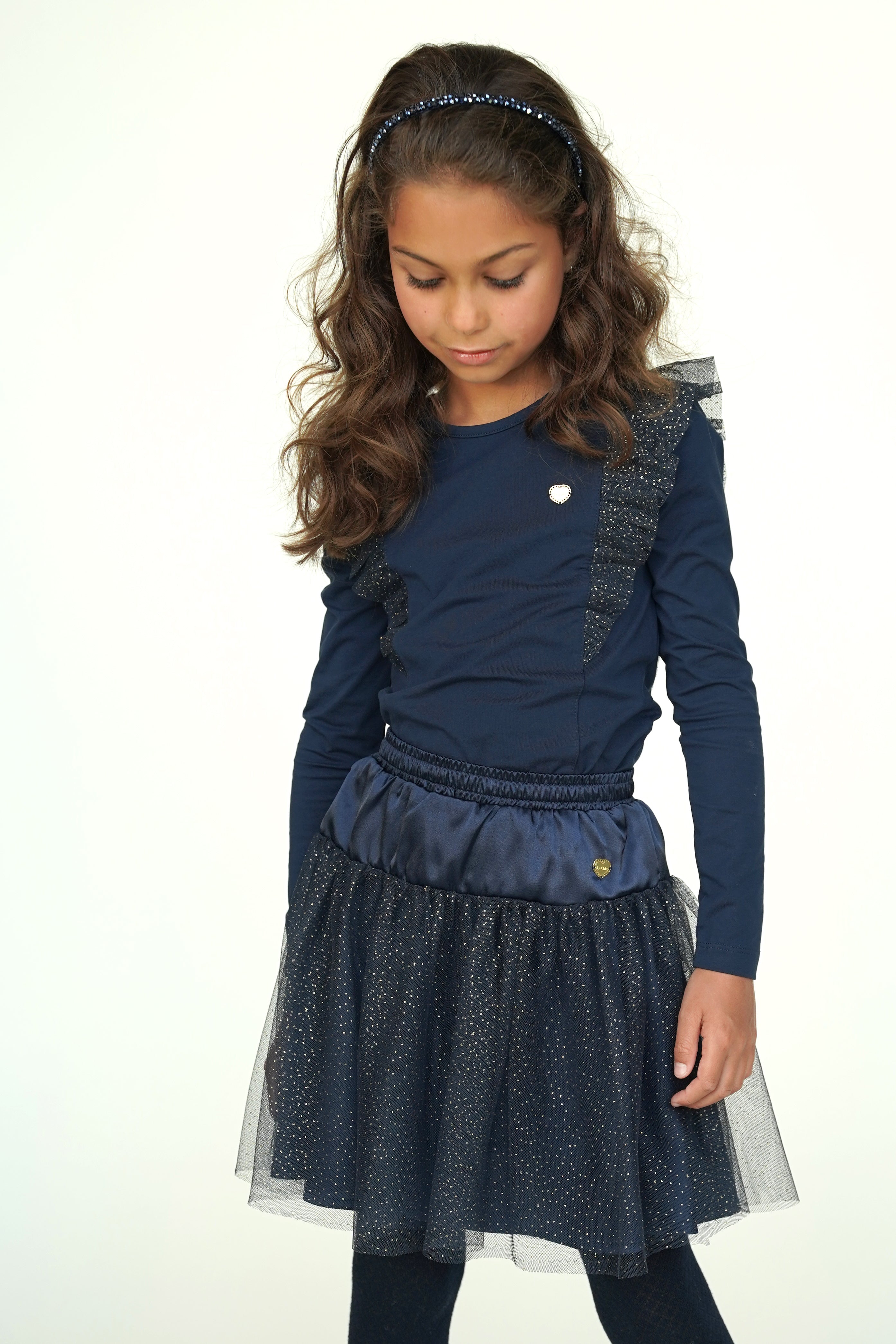 Le Chic♥ Nuffy ♥ T-Shirt Met Ruches *Blauw*