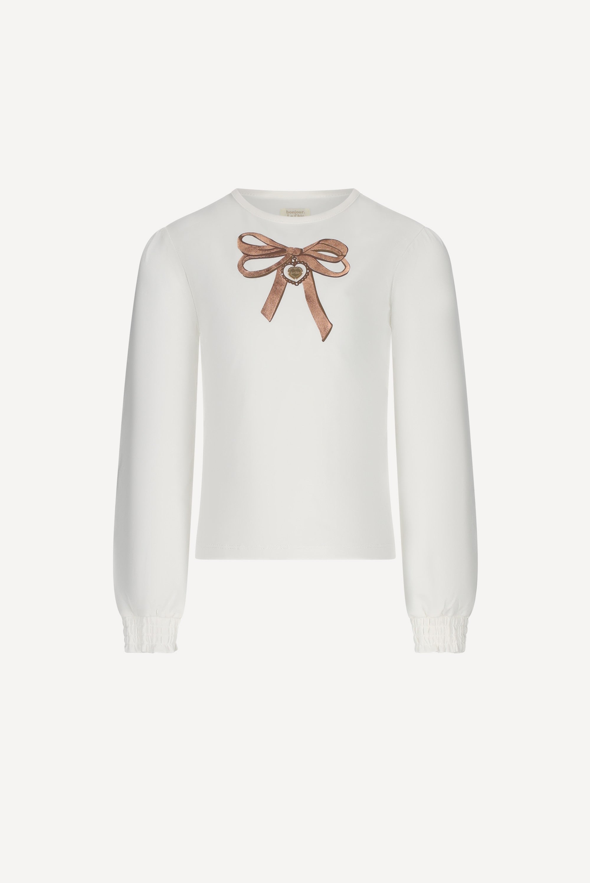 Le Chic NONSY strik print T-shirt. Off White