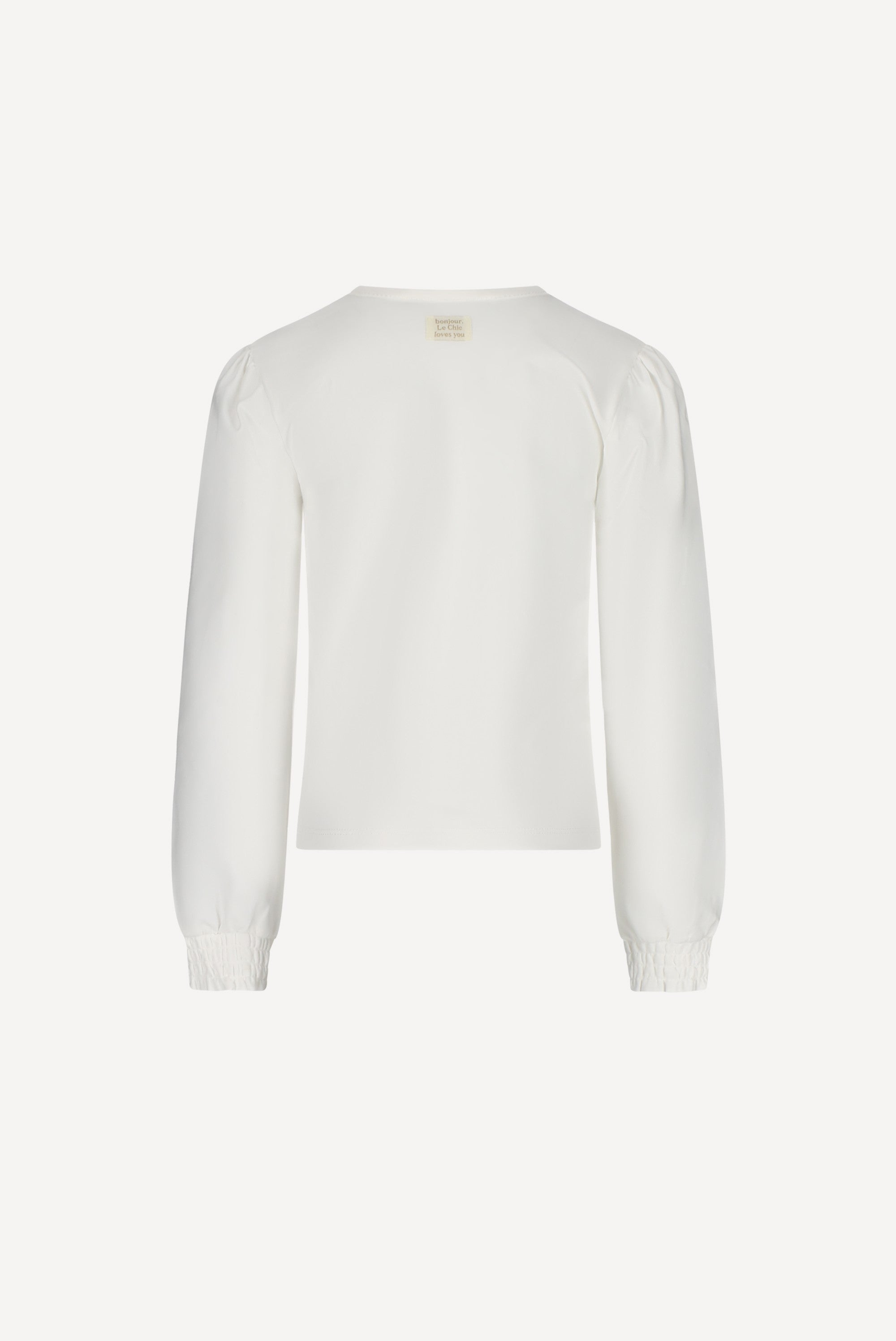 Le Chic NONSY strik print T-shirt. Off White