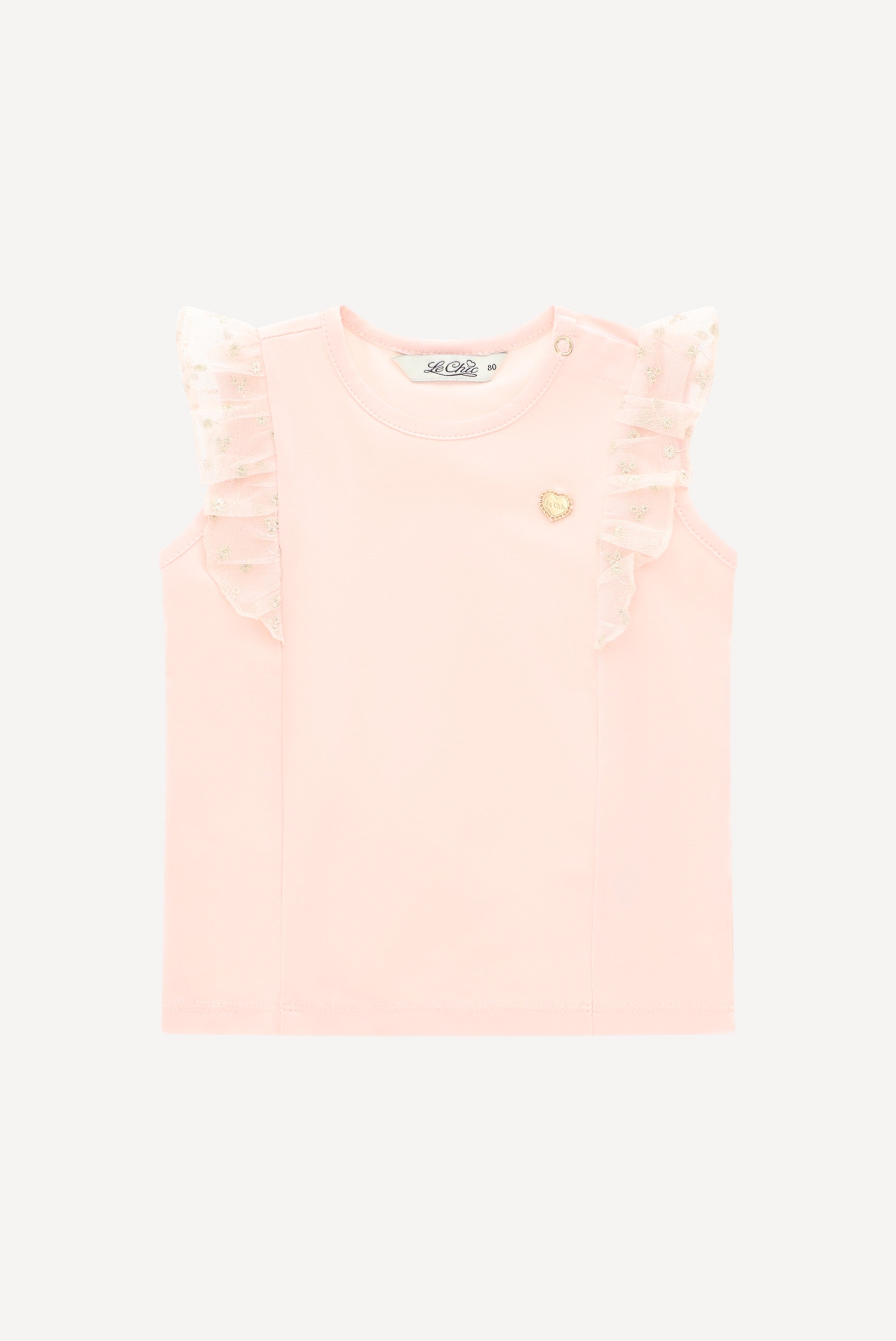 Le Chic NOPPYA mouwloos T-shirt. Pink Symphony