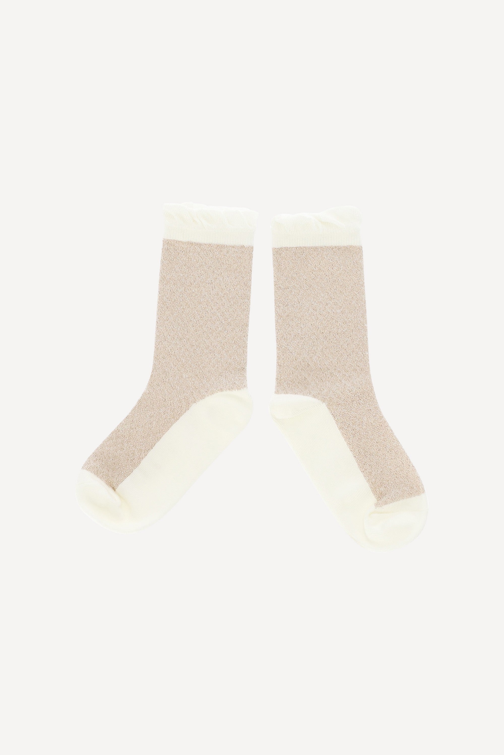 Le Chic RHONDY glitter sokken. Gold/Pearl