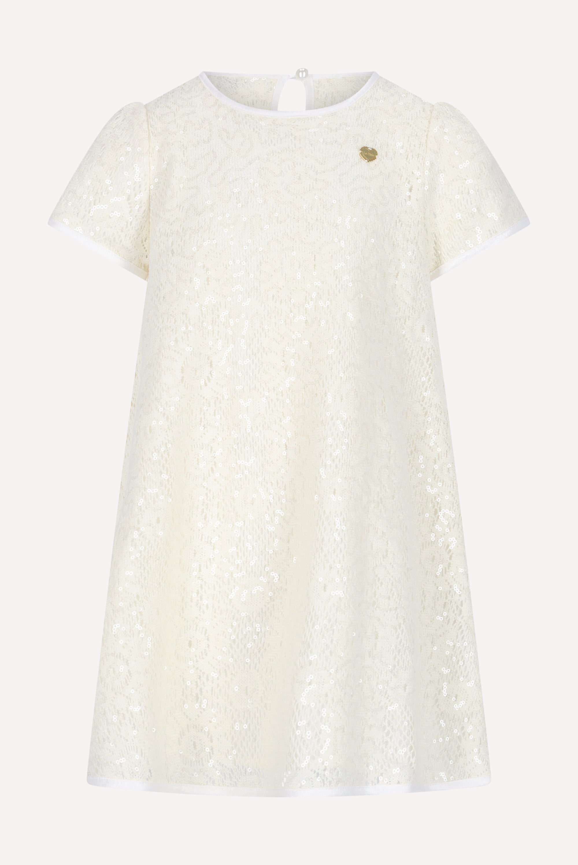 Le Chic SUNBEE pailletten jurk. Off White