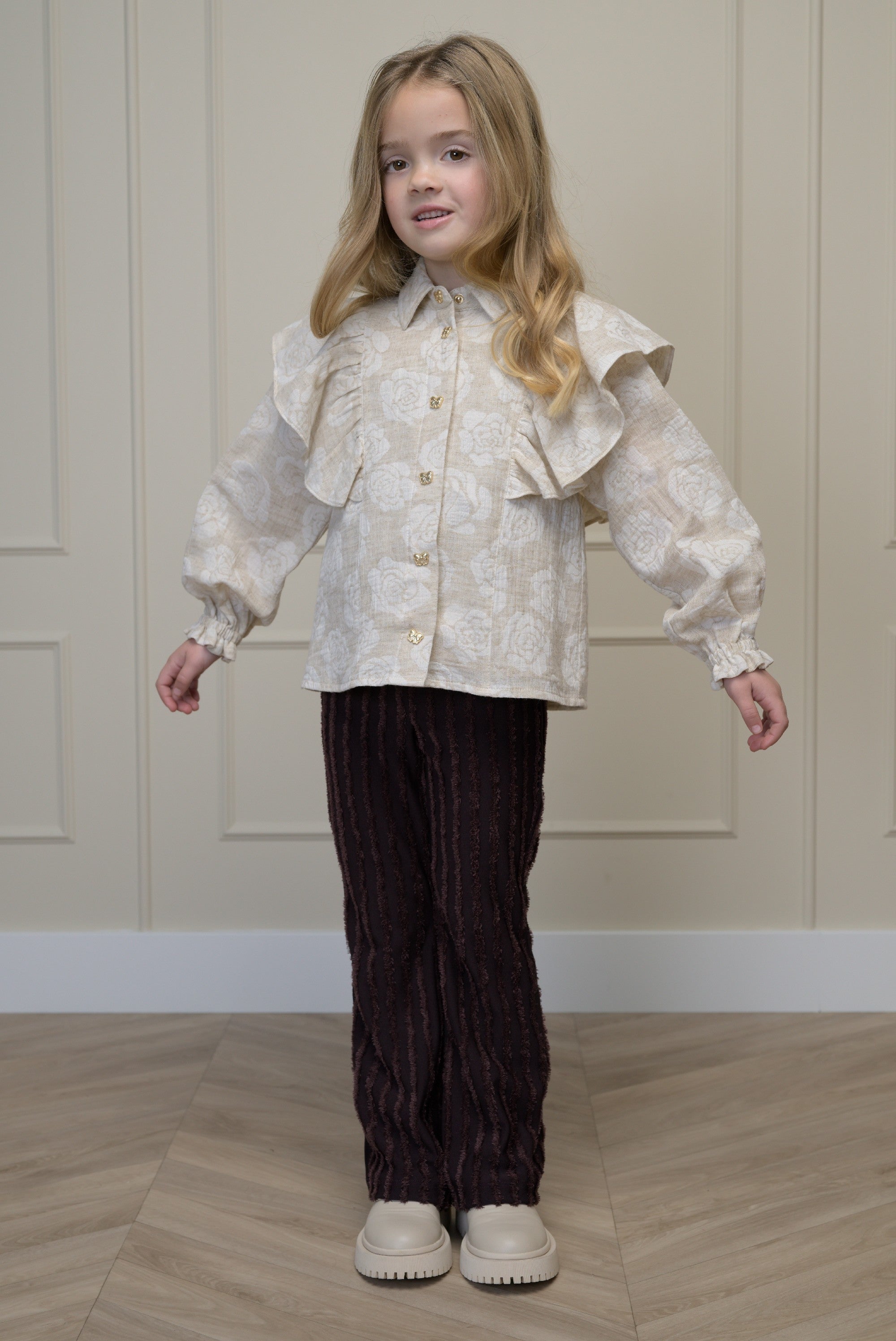 EMAE blouse met grote ruffles - Dune Blossoms