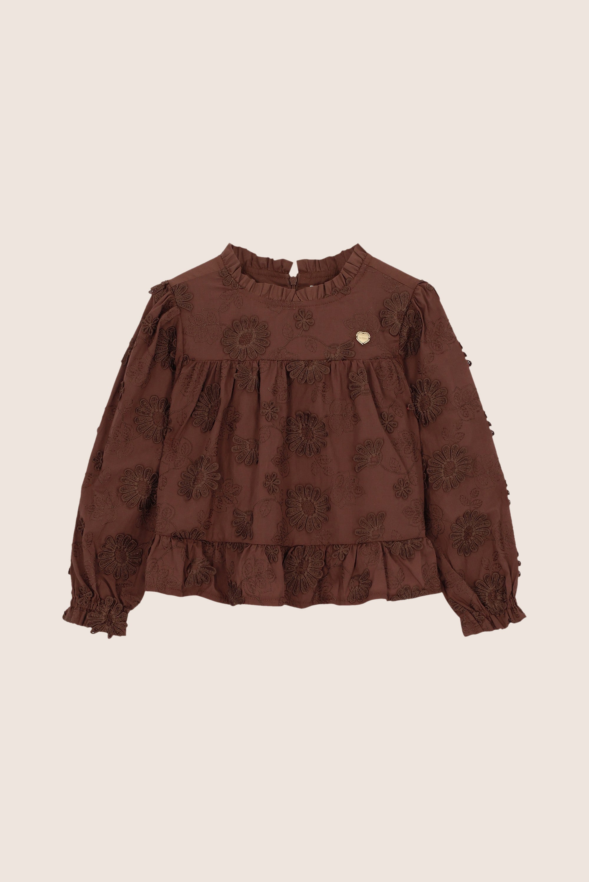 ELLA choco bloemen top - Chocolate Chip