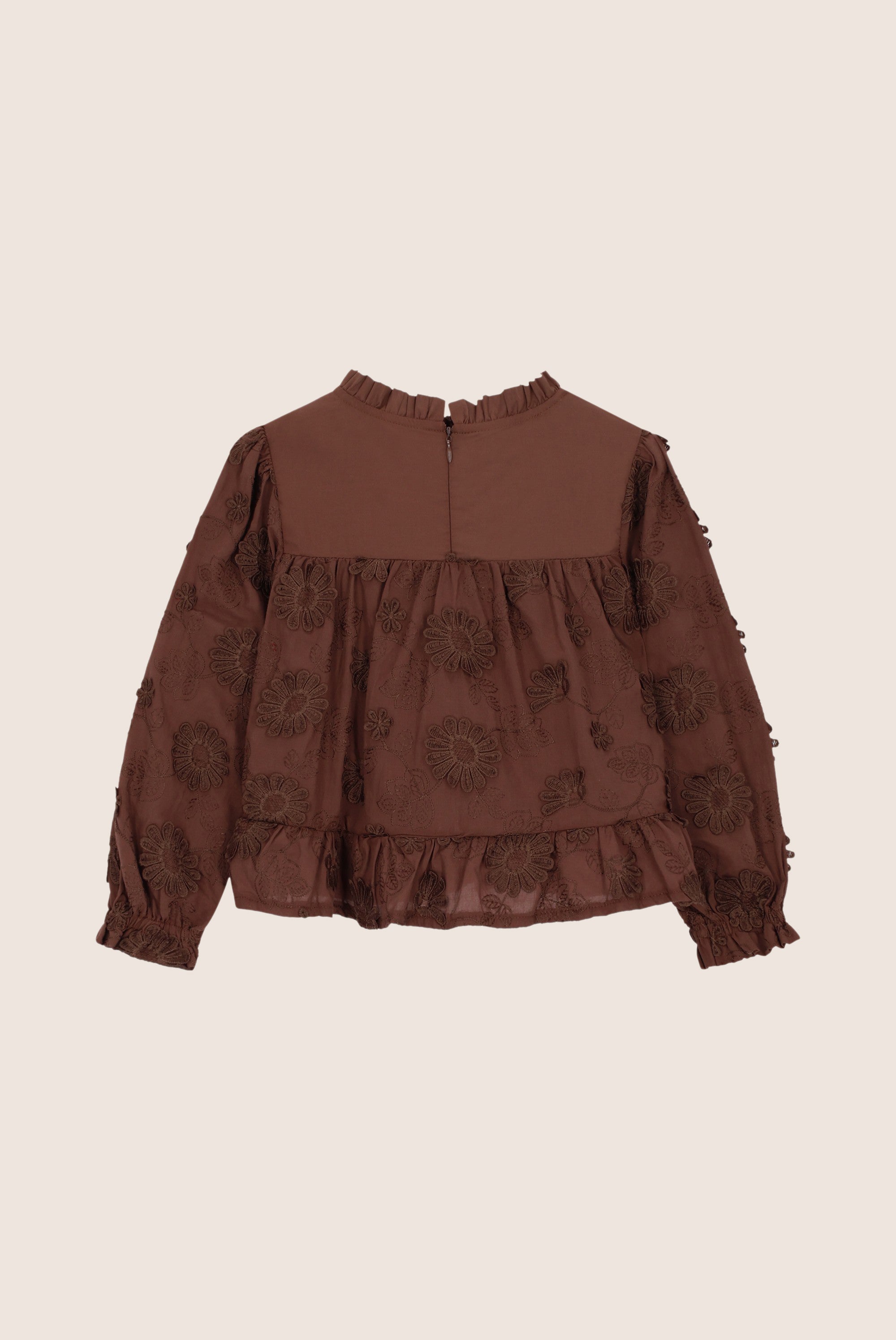 ELLA choco bloemen top - Chocolate Chip