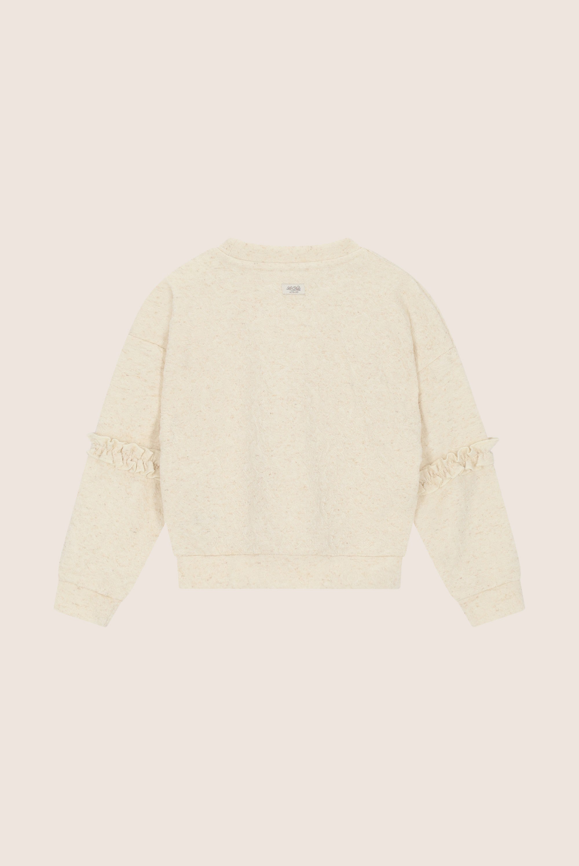 OVA sweater met kleine strikjes - Beige Melee