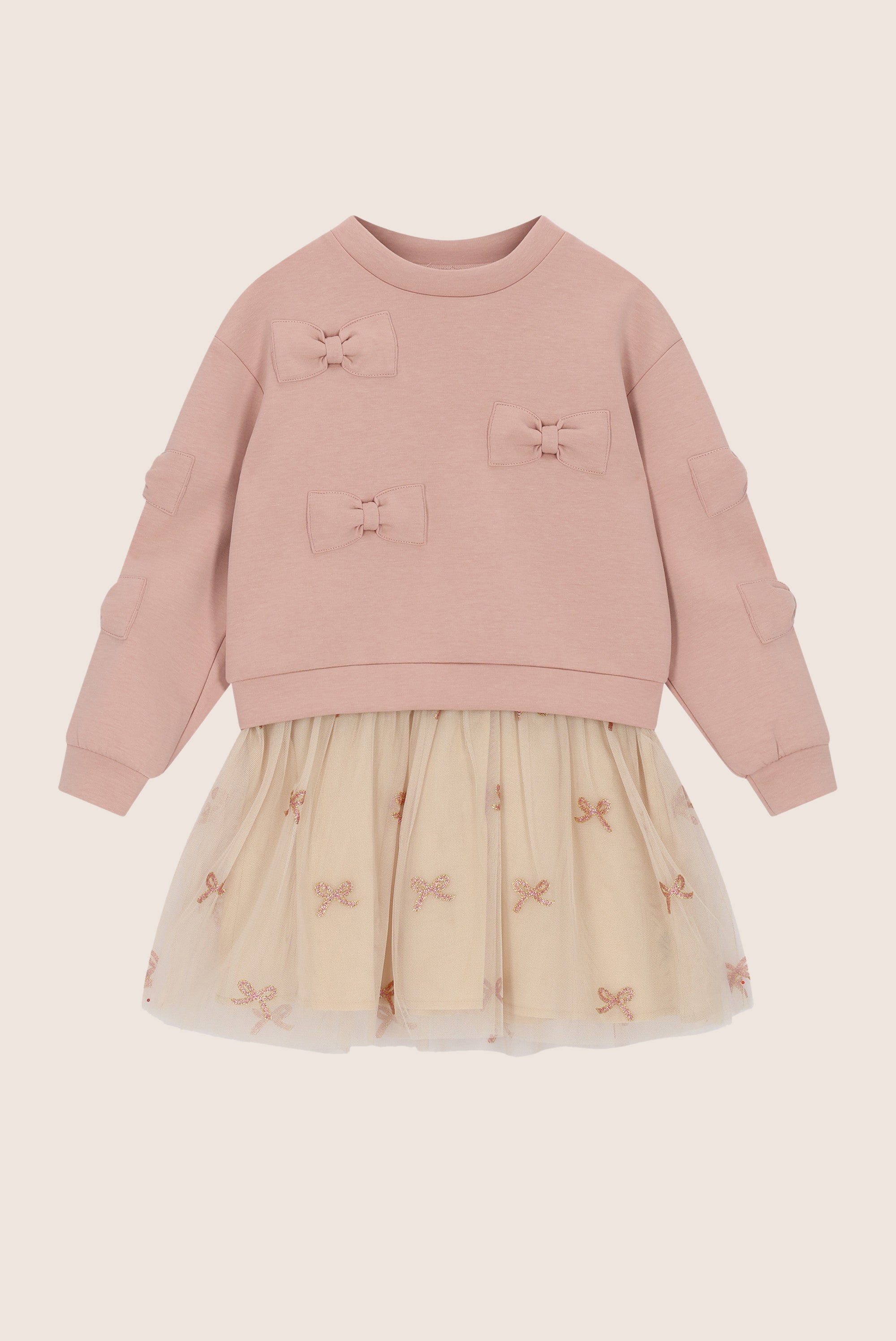 SABOW combi jurk met strikken - Victorian Pink