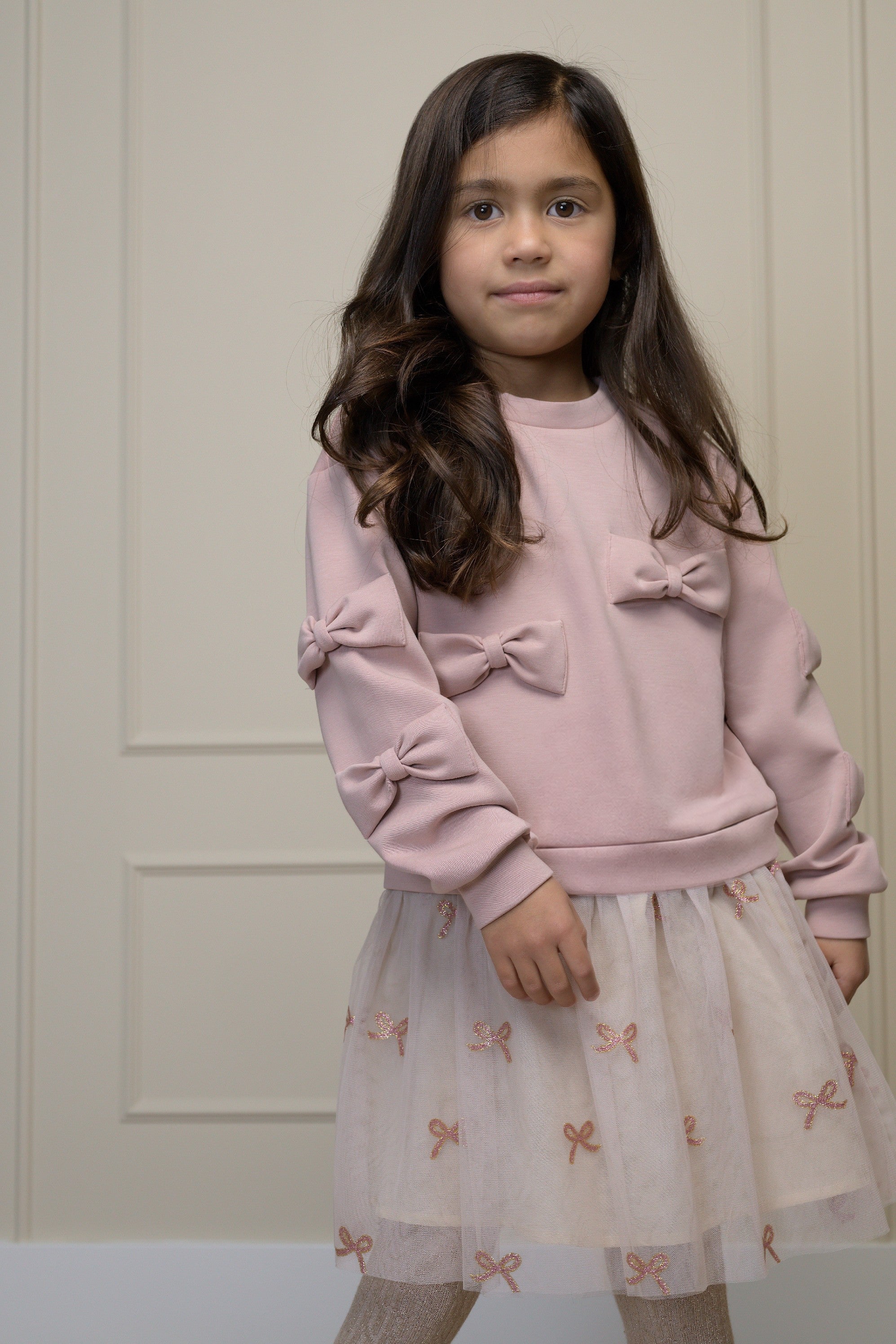 SABOW combi jurk met strikken - Victorian Pink