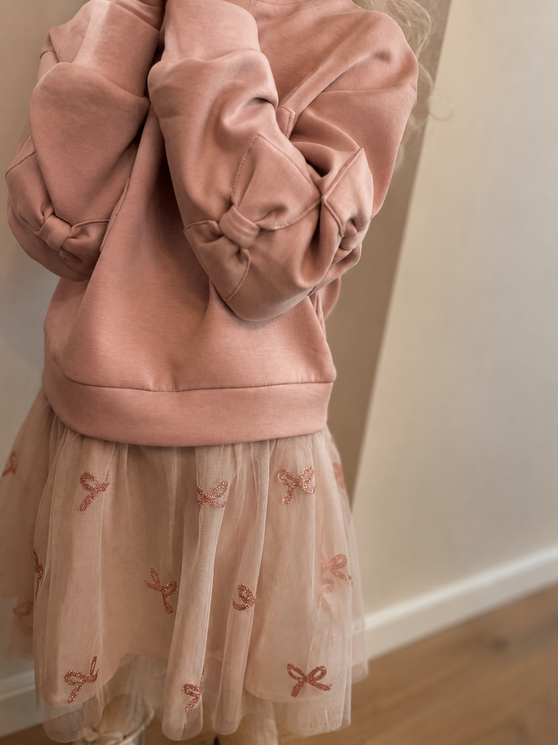 SABOW combi jurk met strikken - Victorian Pink