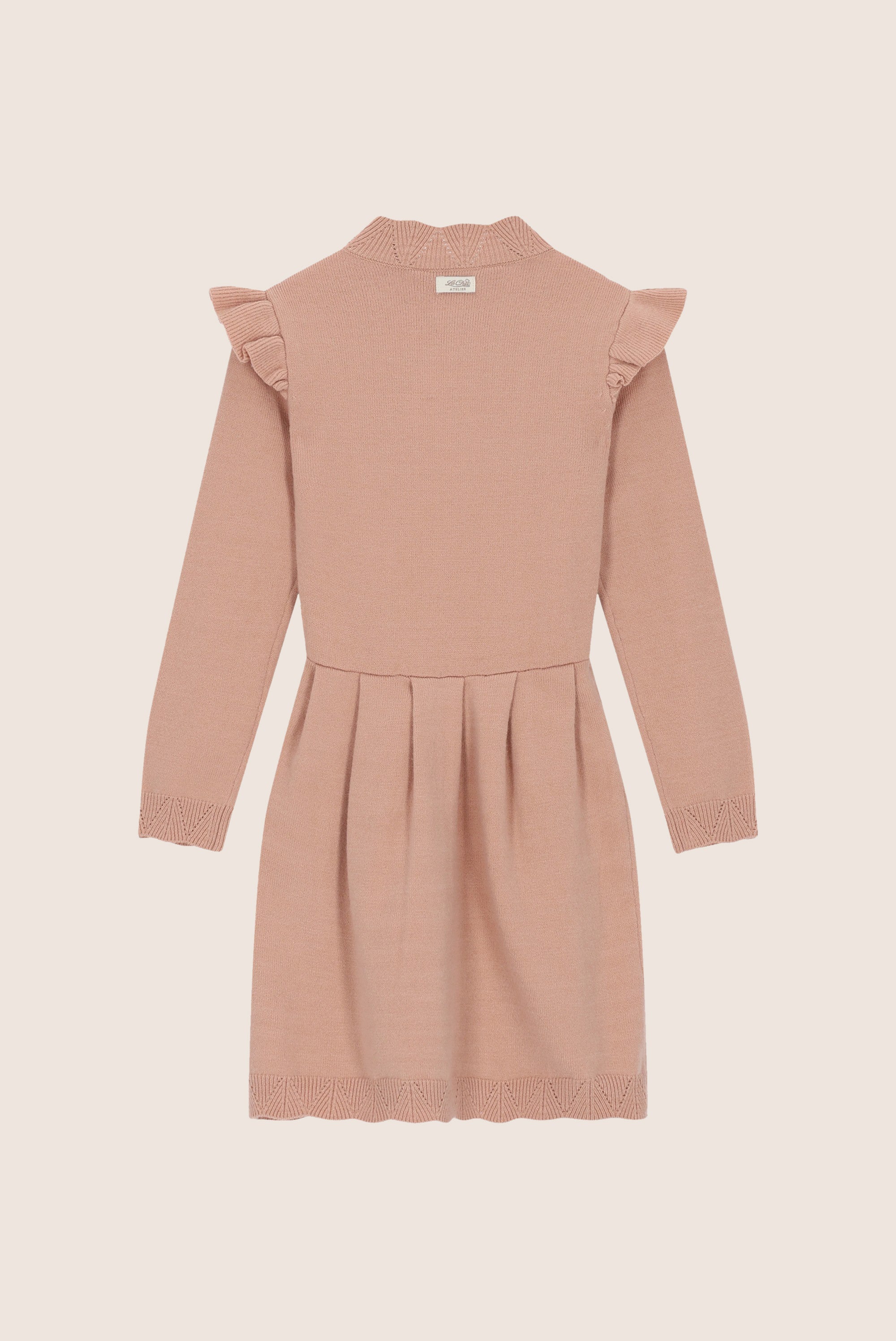 SAGE ajour gebreide jurk - Victorian Pink