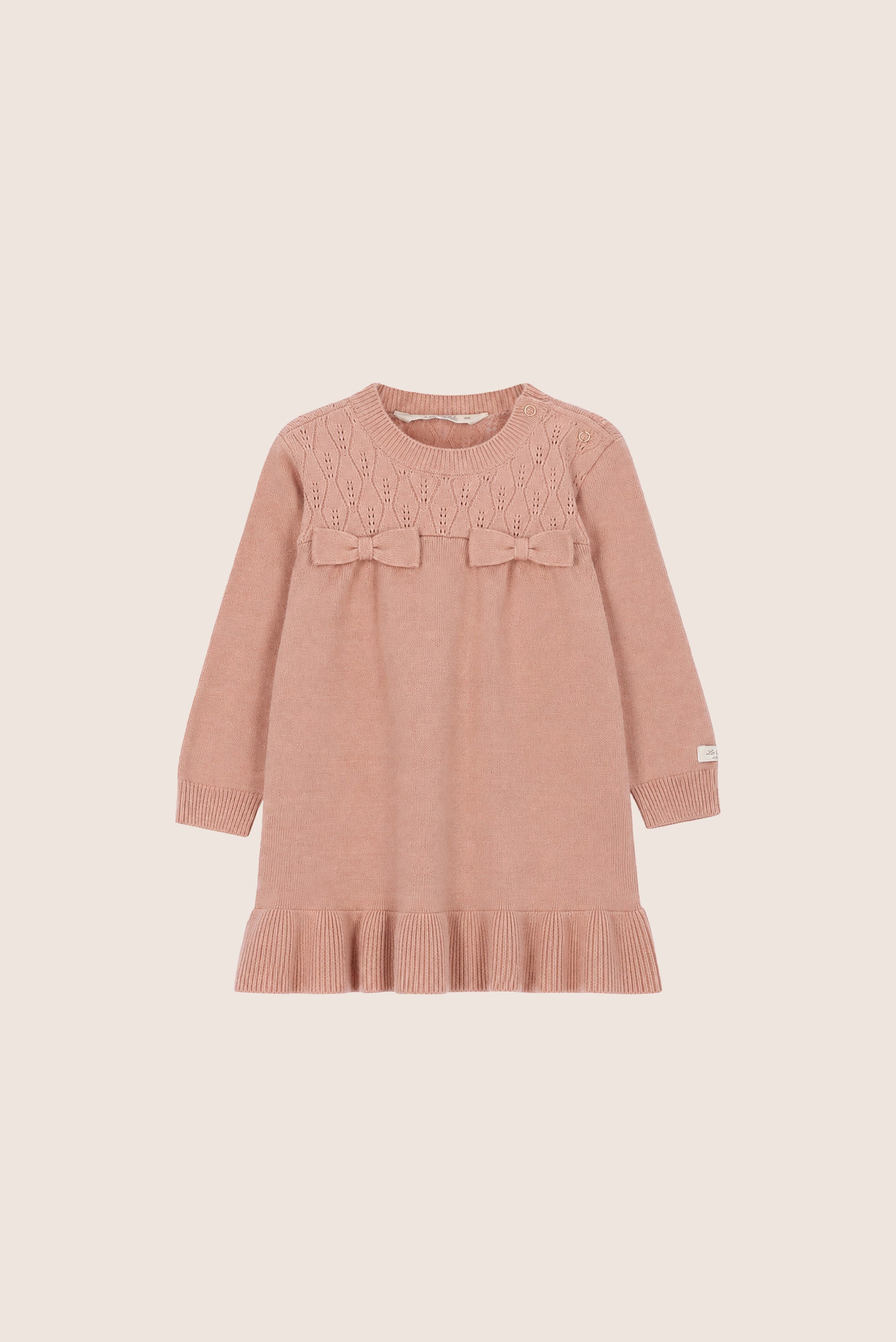 SADY ajour gebreide jurk - Victorian Pink