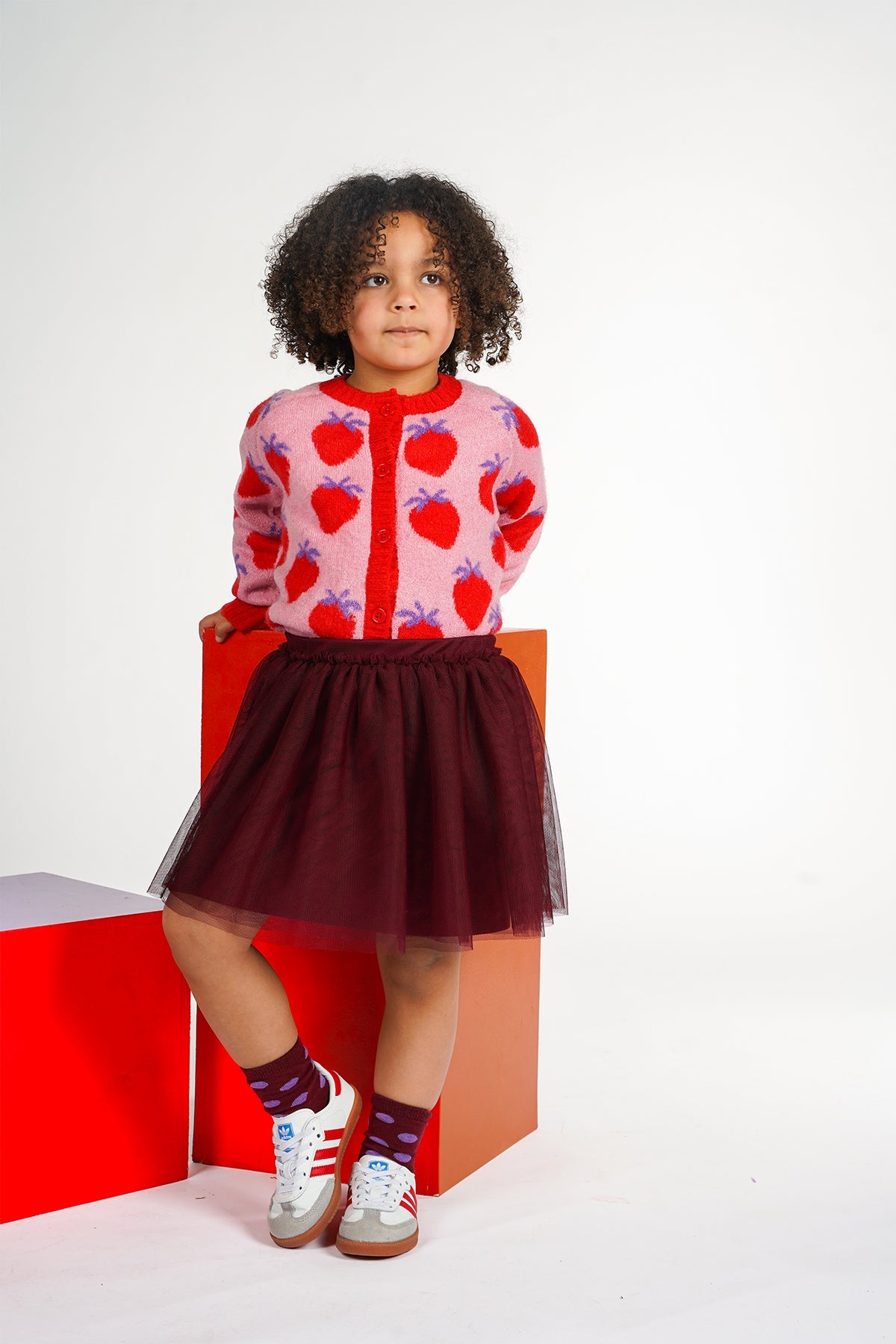 The New Chapter Luna skirt bordeaux bold colors