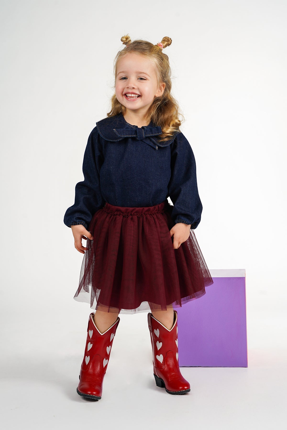 The New Chapter Luna skirt bordeaux bold colors
