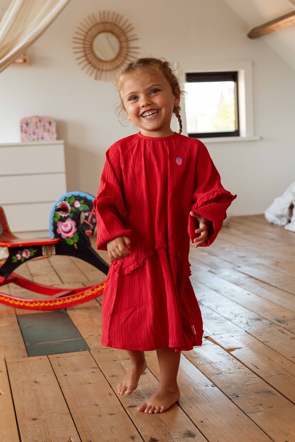 The New Chapter Valerie dress rood bold colors