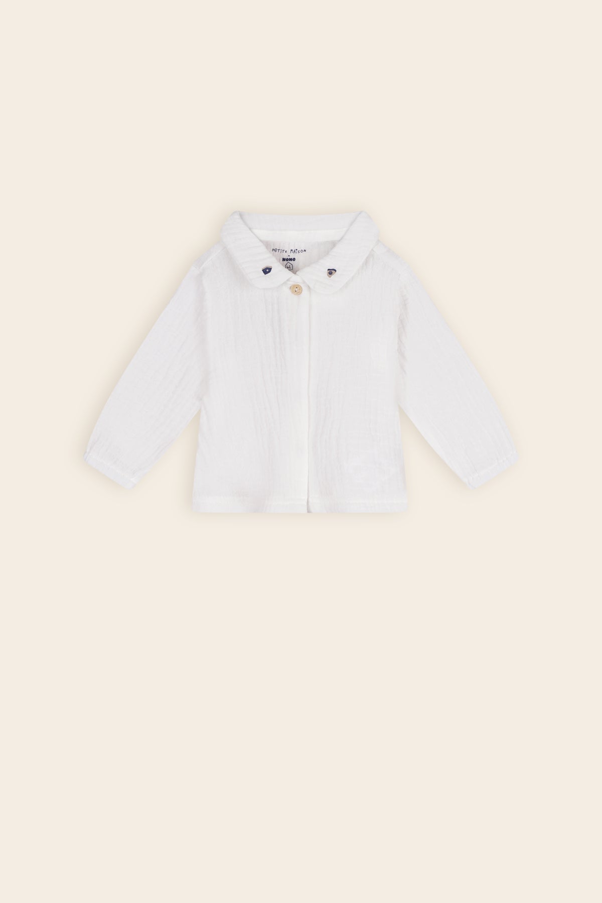 Petite Maison Kati Mousseline Blouse Ronde Kraag Natural White