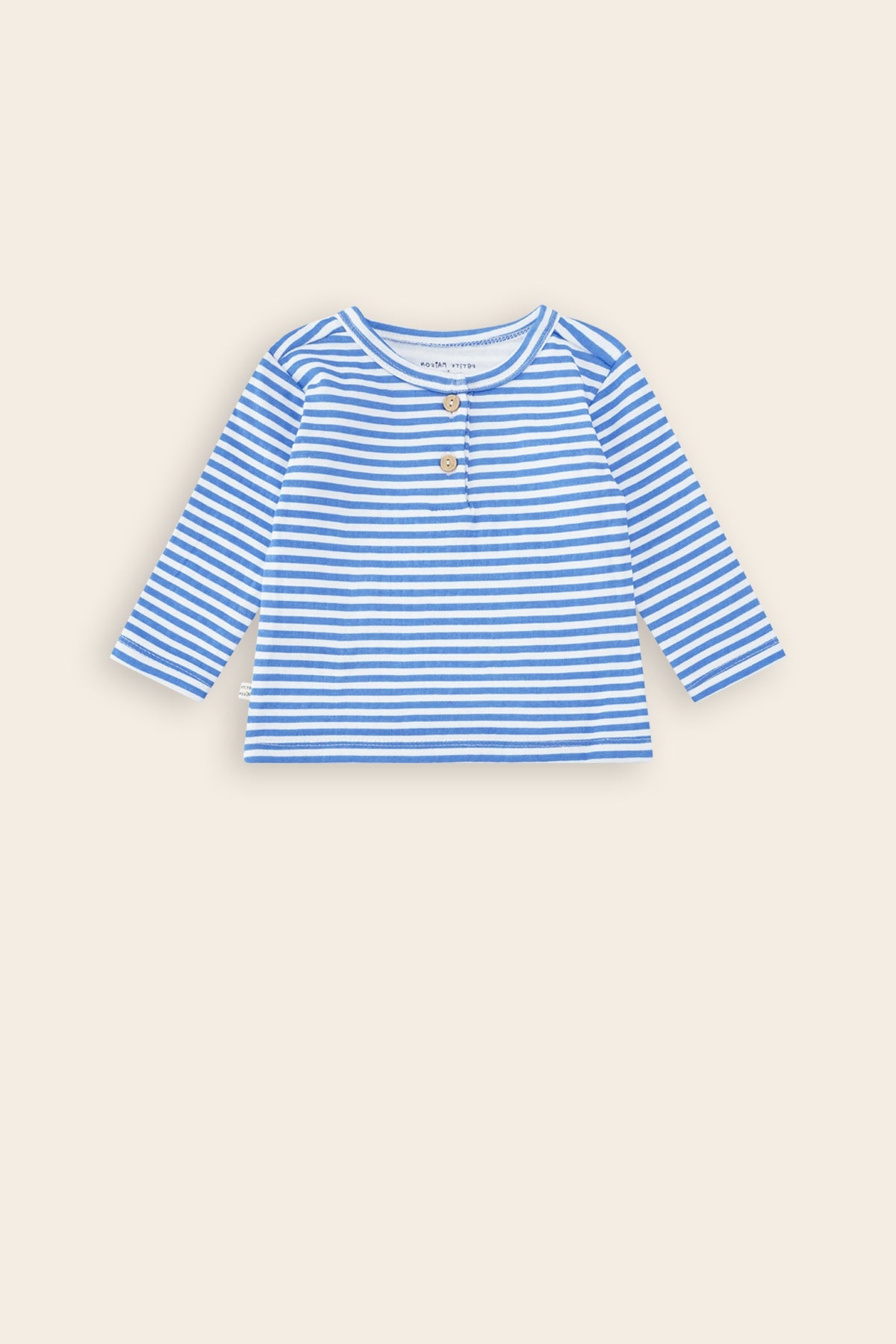 Petite Maison Ko Tshirt met Knoopjes Strepenprint Blauw