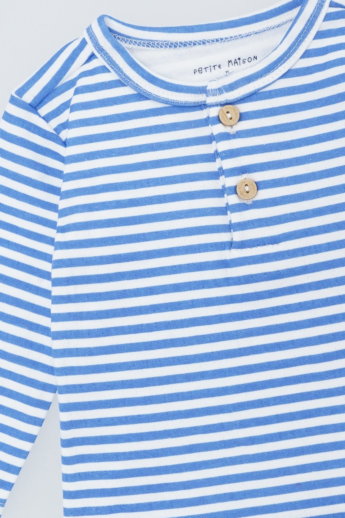 Petite Maison Ko Tshirt met Knoopjes Strepenprint Blauw