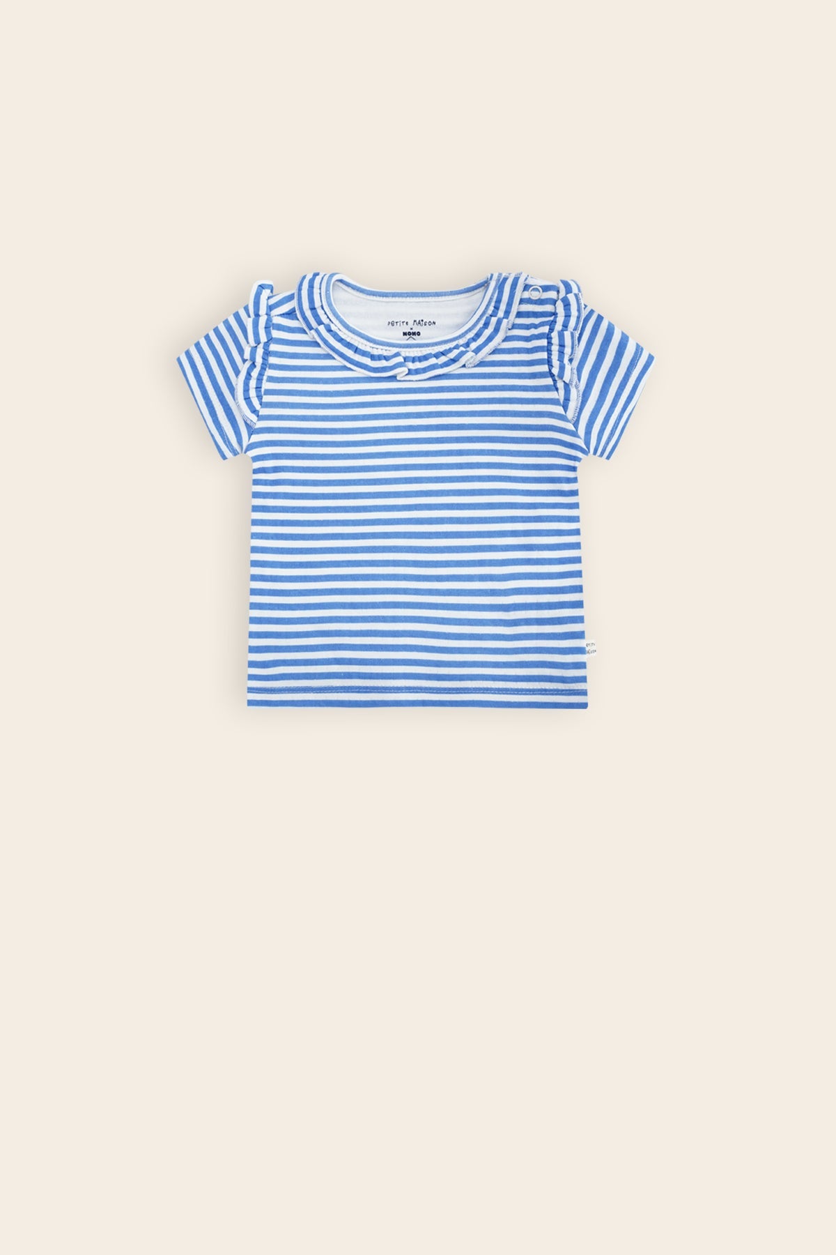 Petite Maison Kayak Tshirt met Ruffle Gestreept Blauw