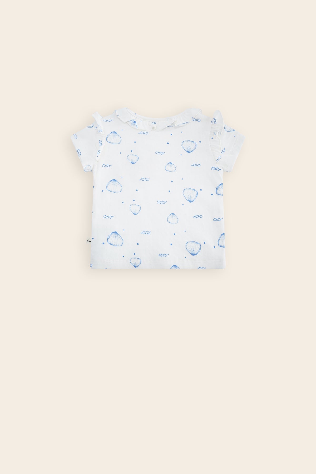 Petite Maison Kayak Tshirt met Ruffle Schelpen Print Blauw