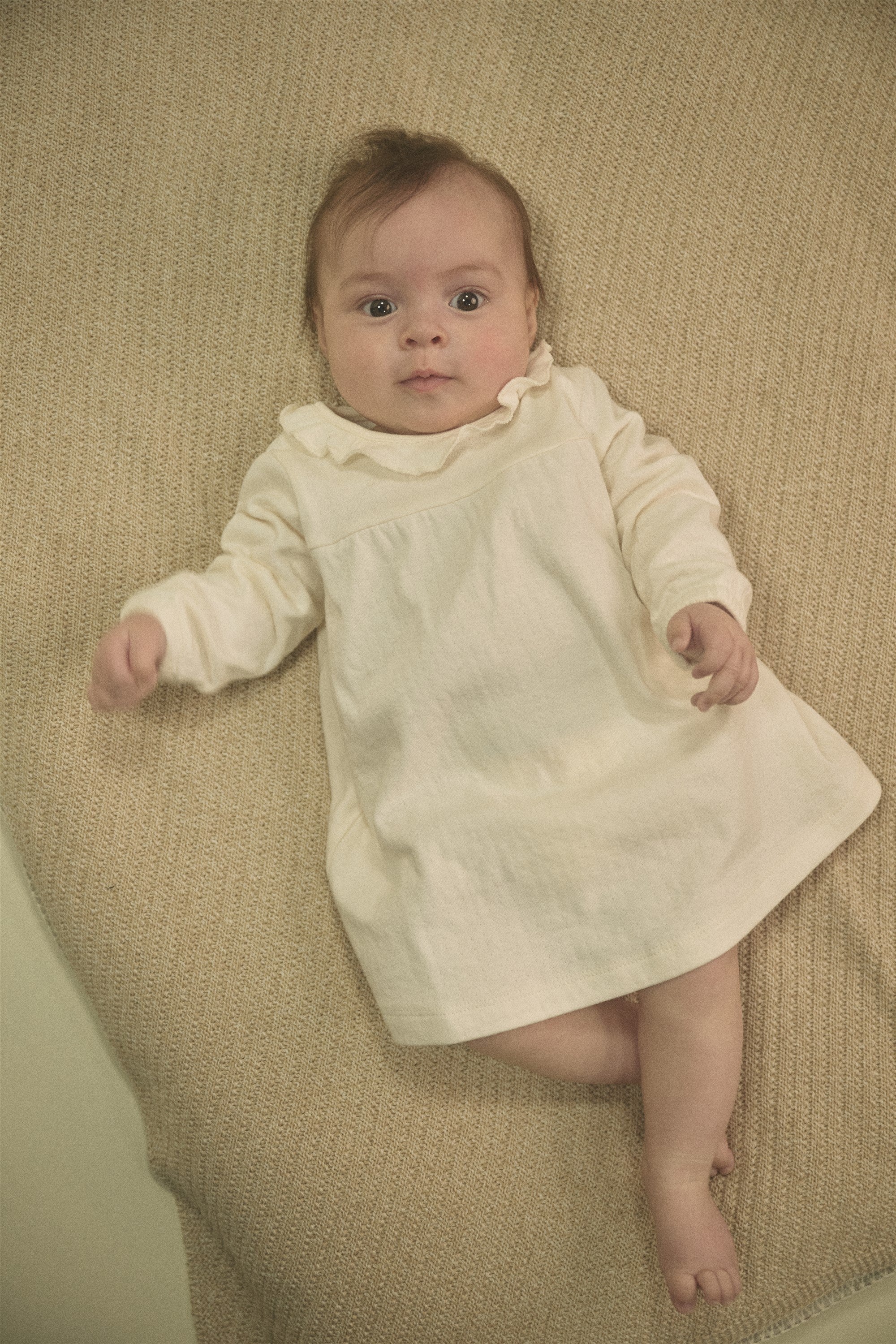Petite Maison Max Jurk met Ruffle detail Natural White