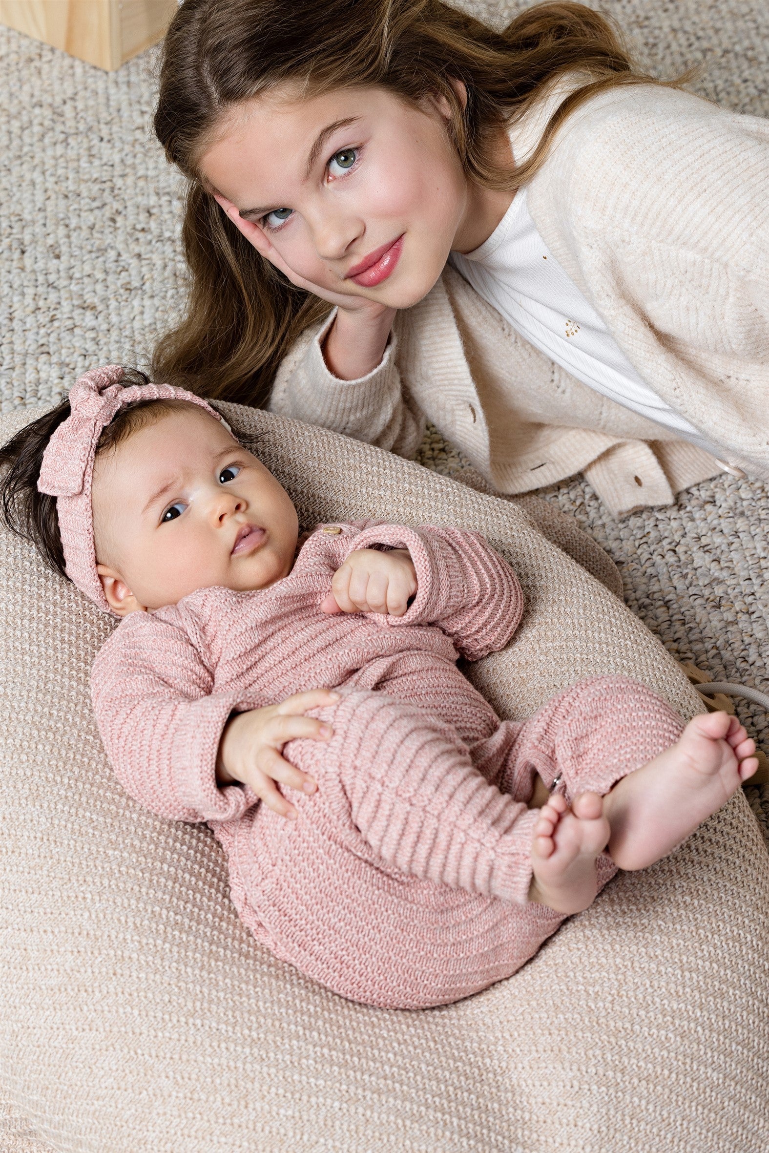 Baby Gebreide Strik Haarband Roze