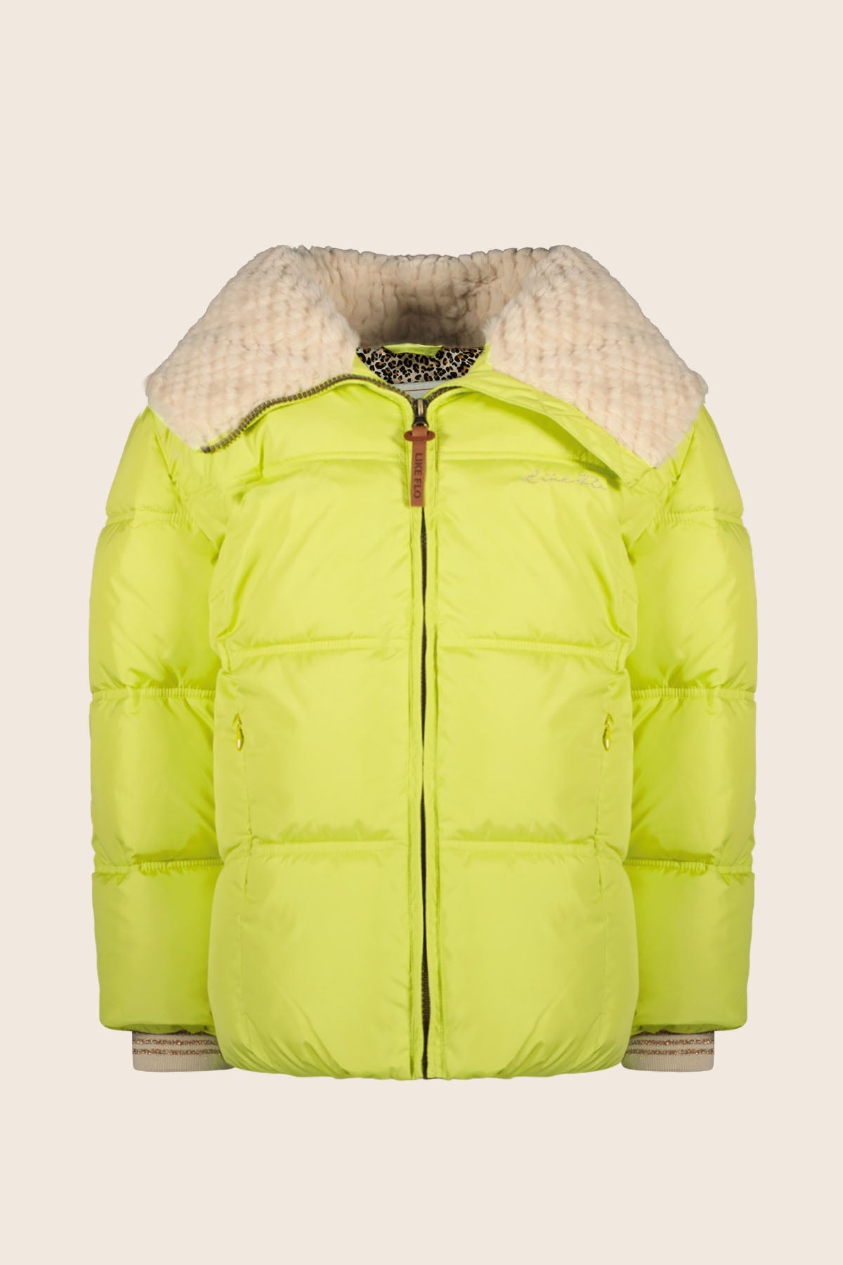 LikeFLO Girls Amaya Flo Girls Short Fancy Hooded Jacket Lemon - LikeFlo
