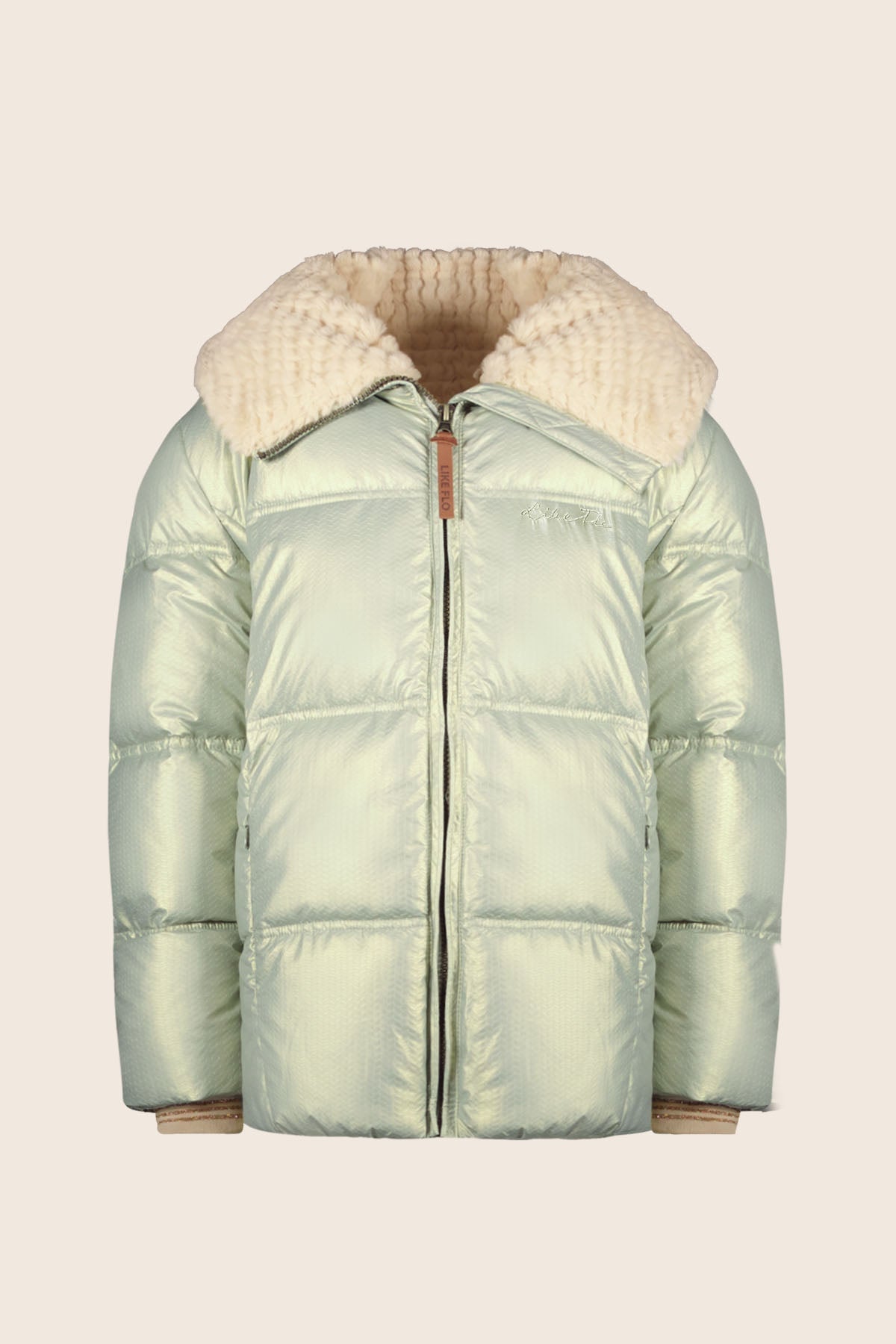 LikeFLO Girls Amaya Flo Girls Short Fancy Hooded Jacket Matcha - LikeFlo