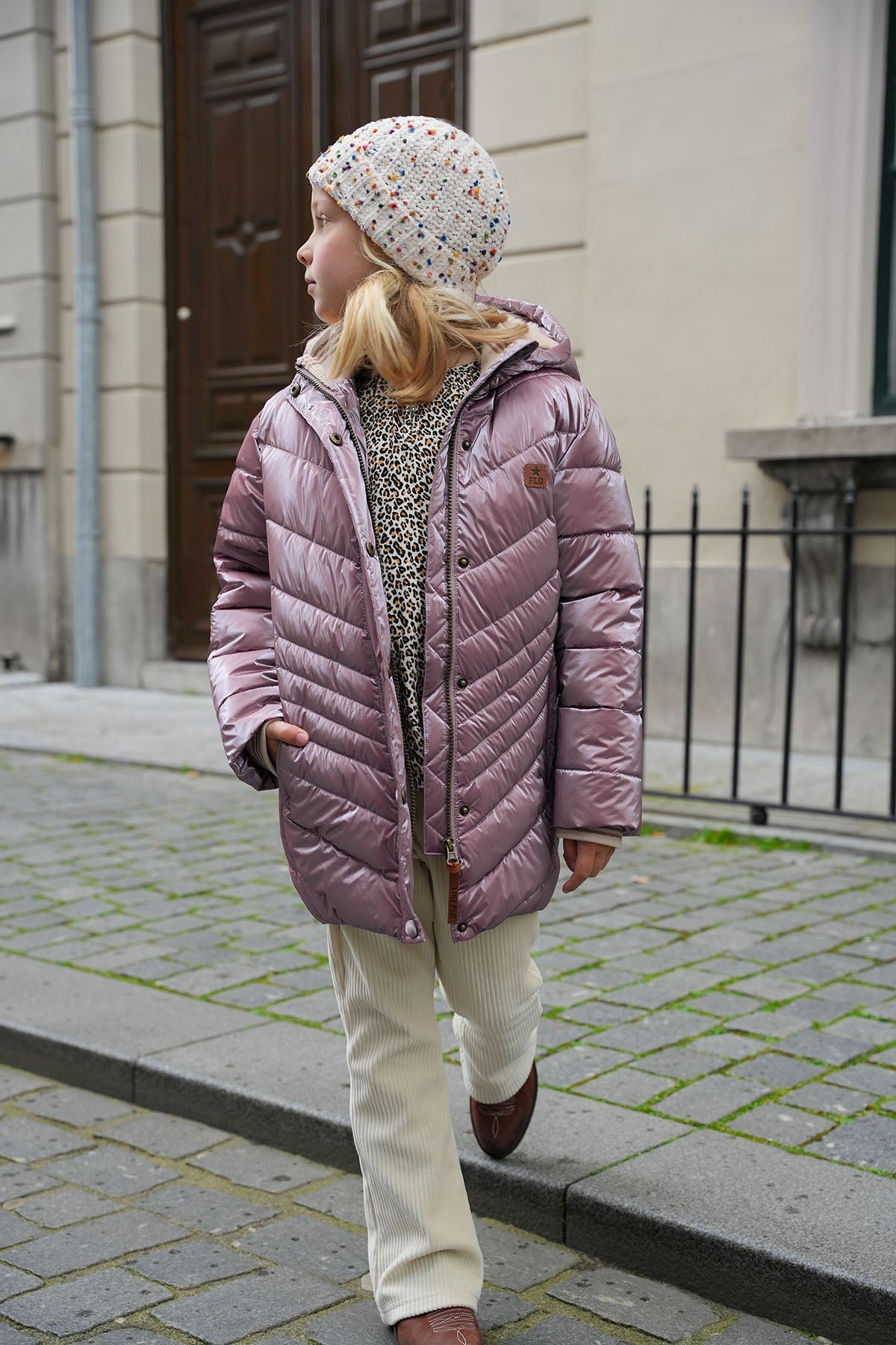 LikeFLO Girls Noah Flo Girls Knitted Chenille Dot Col + Hat Spikkel - LikeFlo