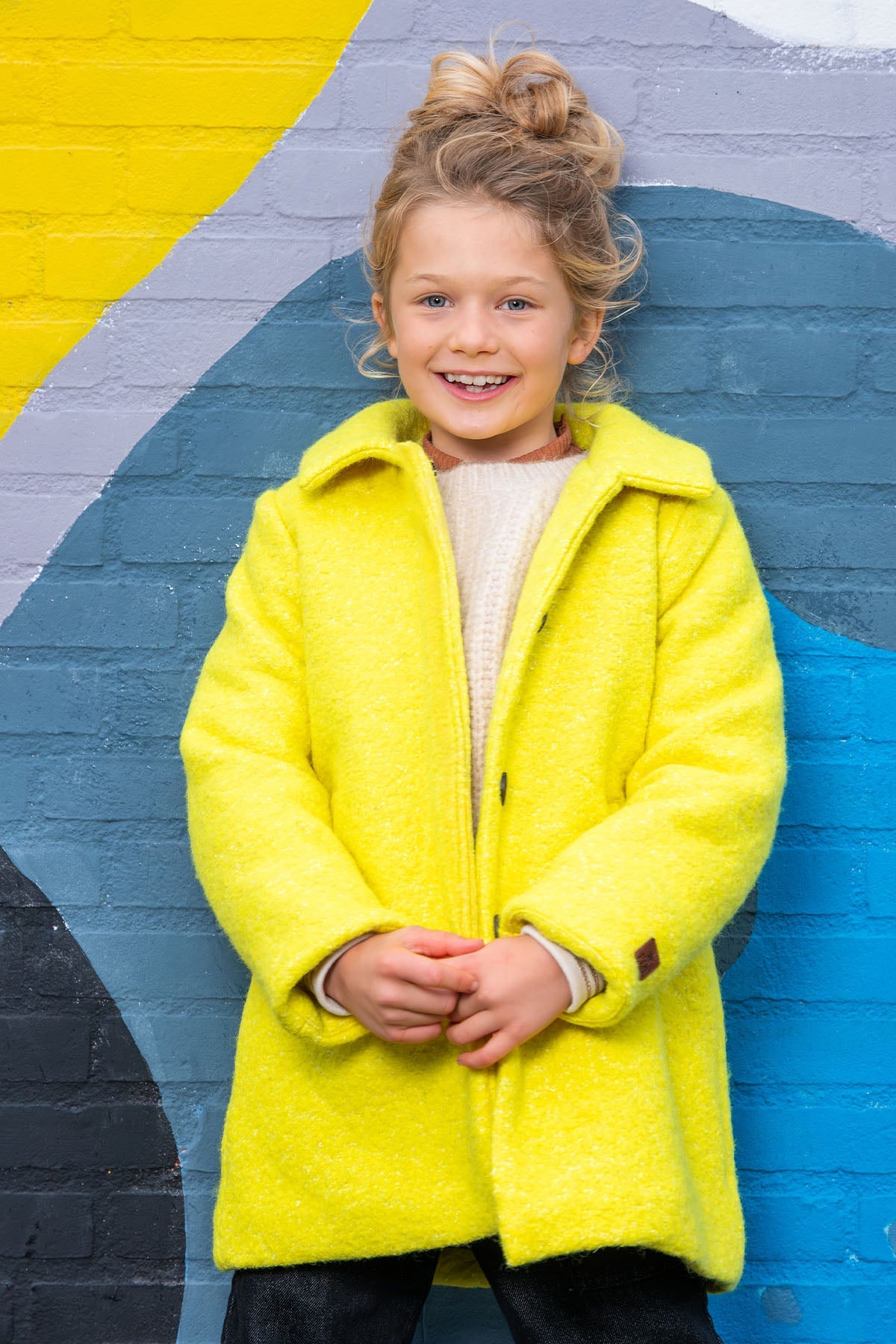 LikeFLO Girls Amber Flo Girls Wool Midi Jacket Lemon - LikeFlo