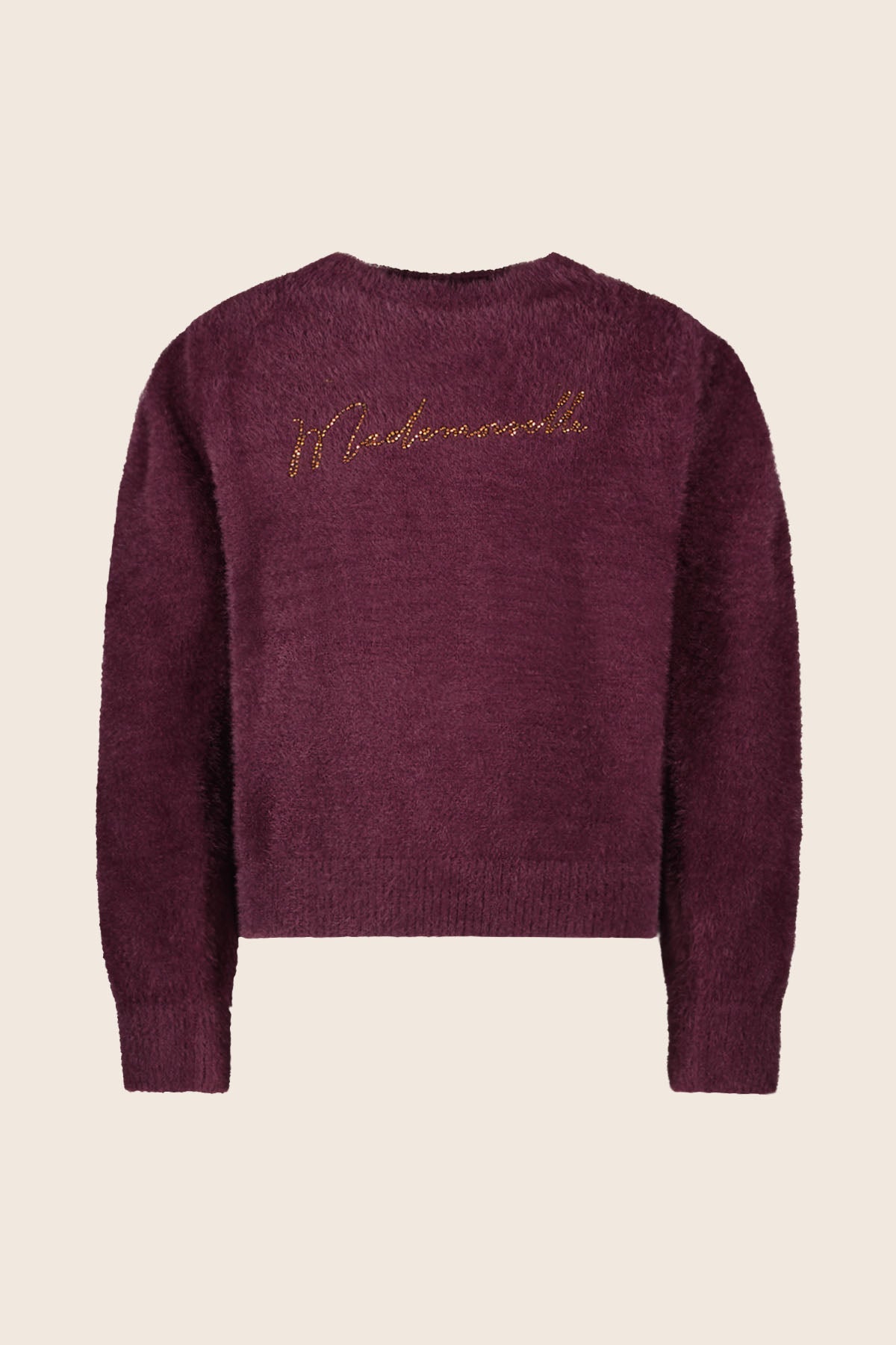 LikeFLO Girls Dunya Flo Hairy Knit Sweater With Lurex Embroidery Ruby - LikeFlo