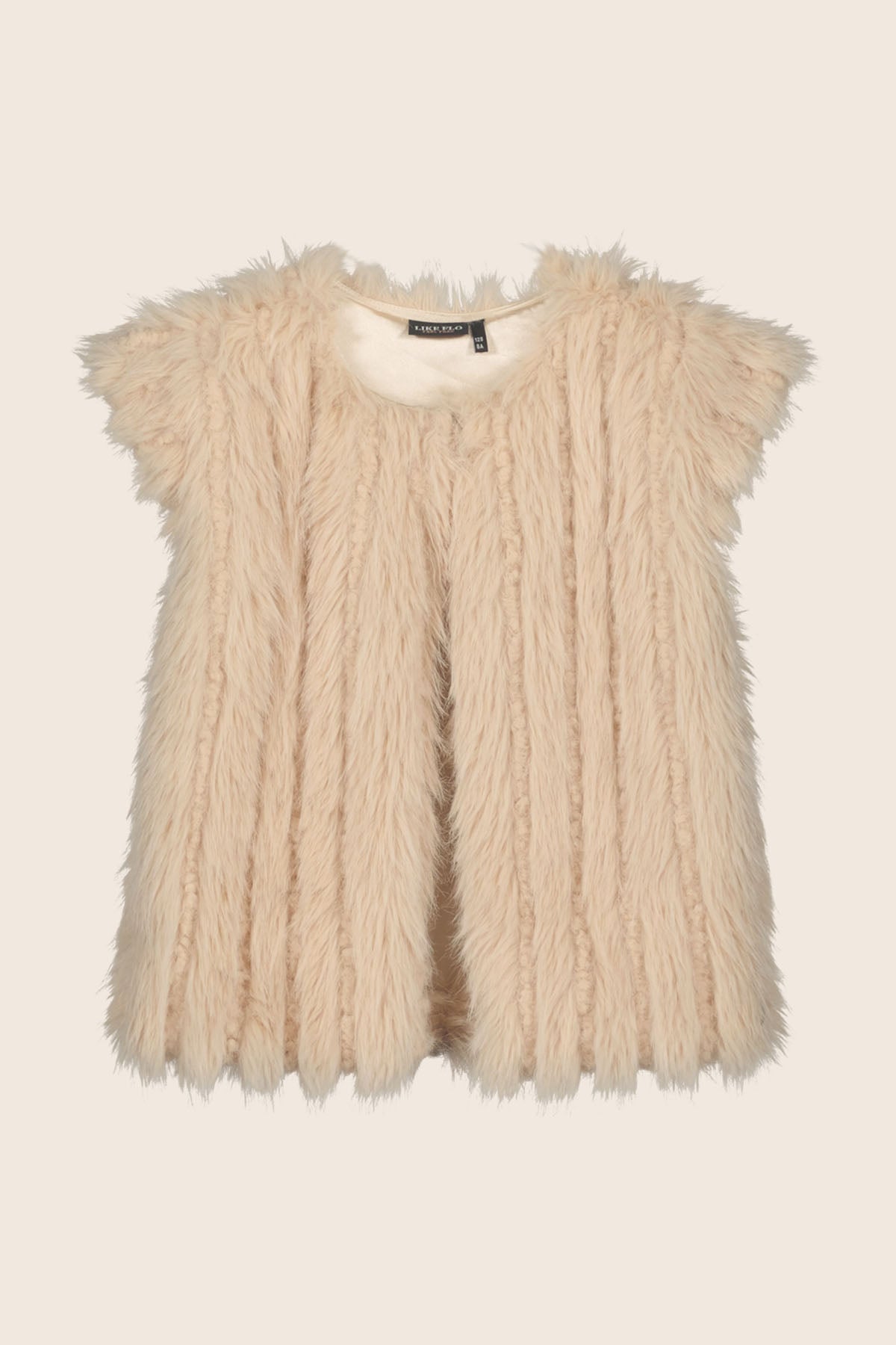 LikeFLO Girls Doutze Flo Girls Long Hair Fur Bodywarmer Taupe - LikeFlo