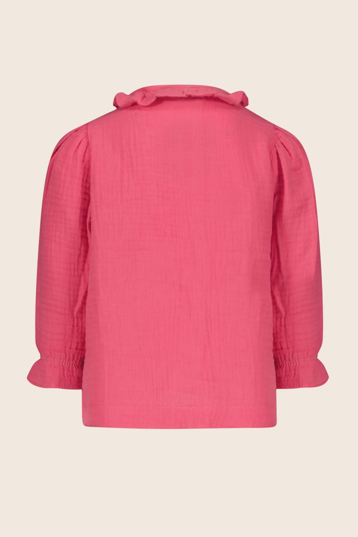 LikeFLO Mini Beau Mini Flo Solid Blouse, Buttons Front At Closure Bright Pink - LikeFlo