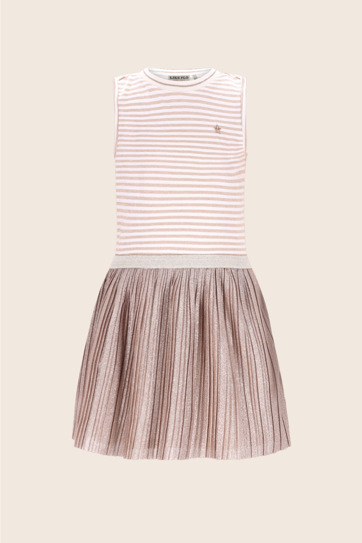Like Flo Minte Dress Gold stripe