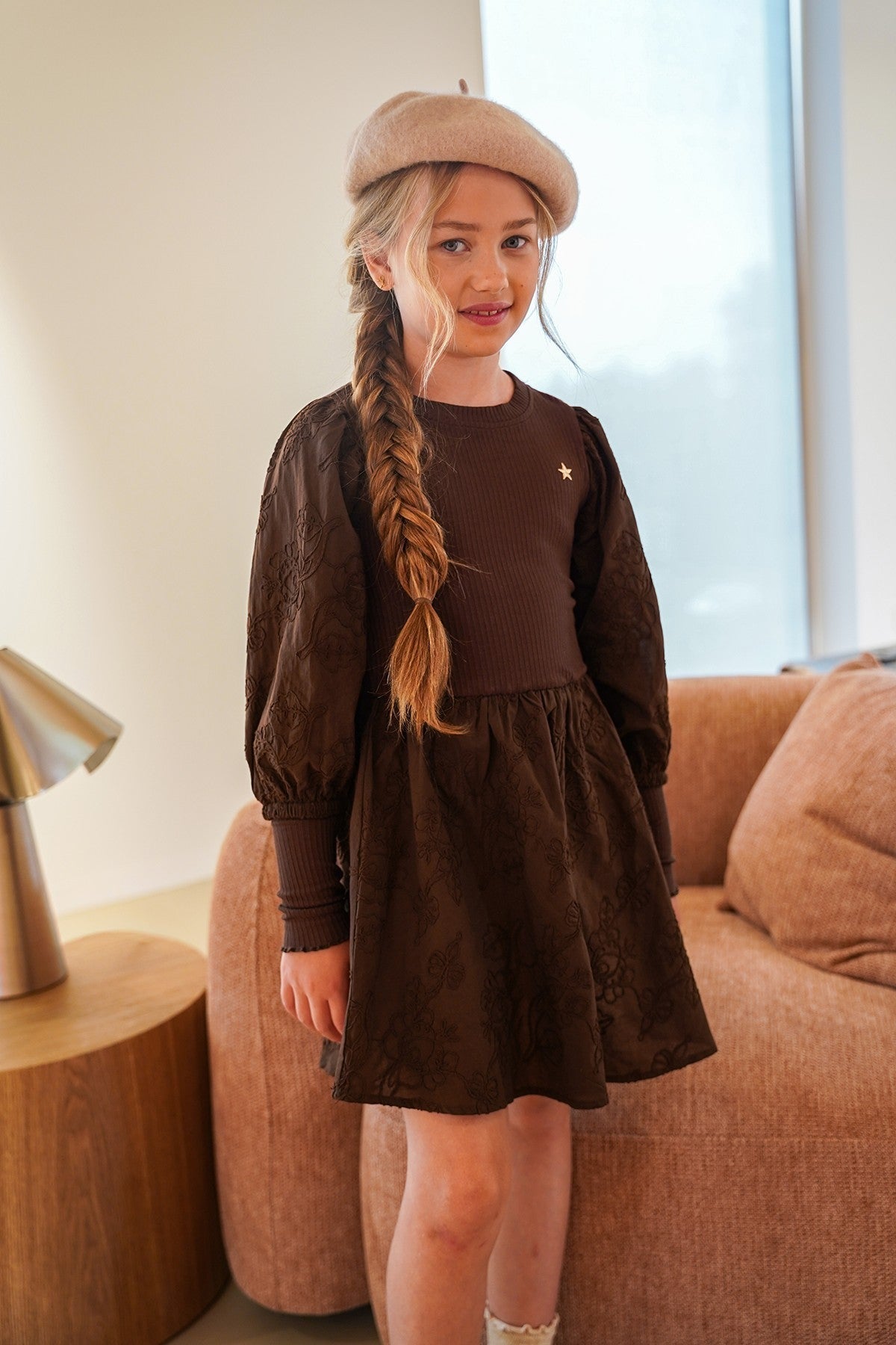 Like Flo Maddy Dress Donkerbruin