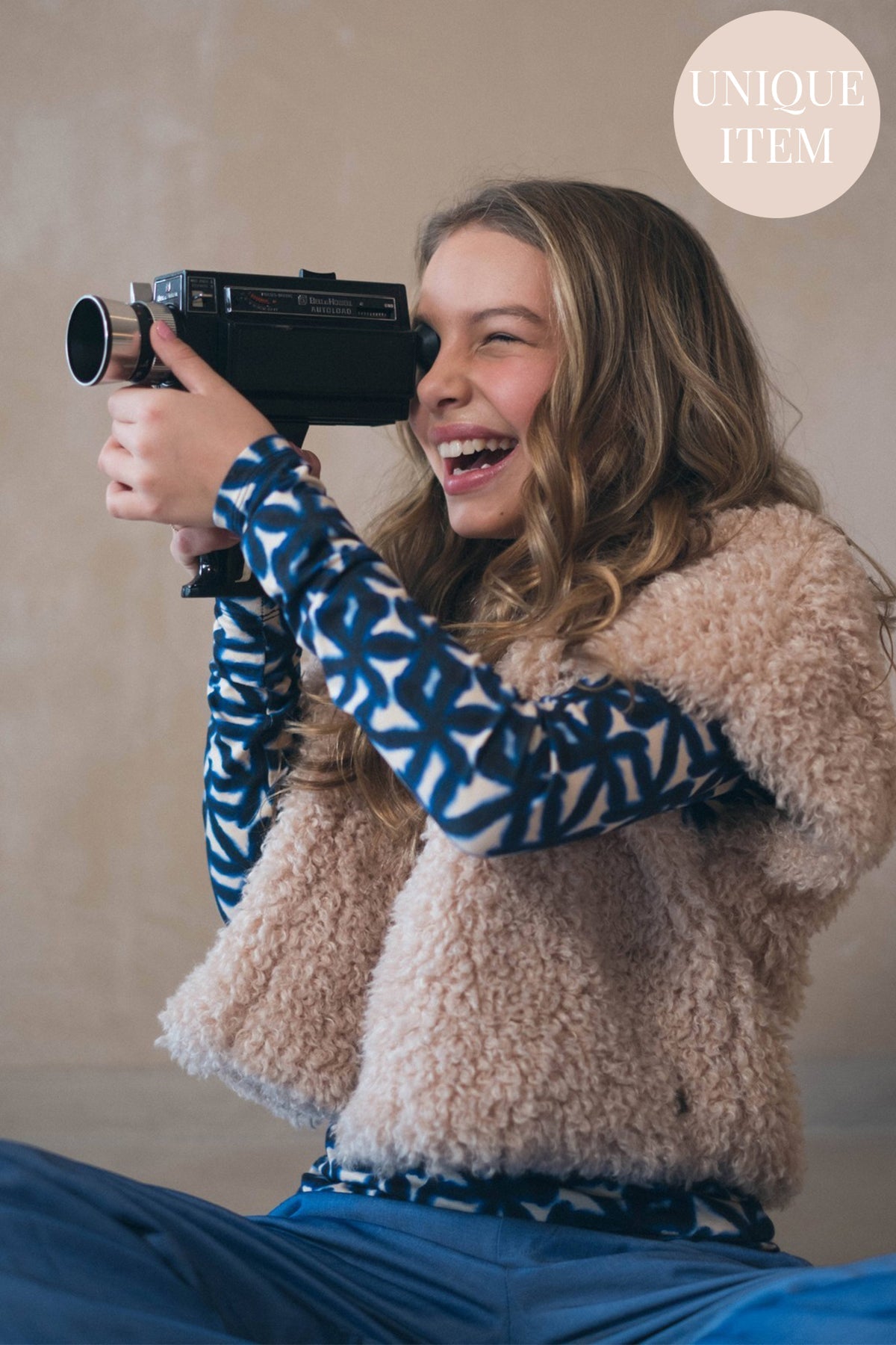 Elin Top Blue flower