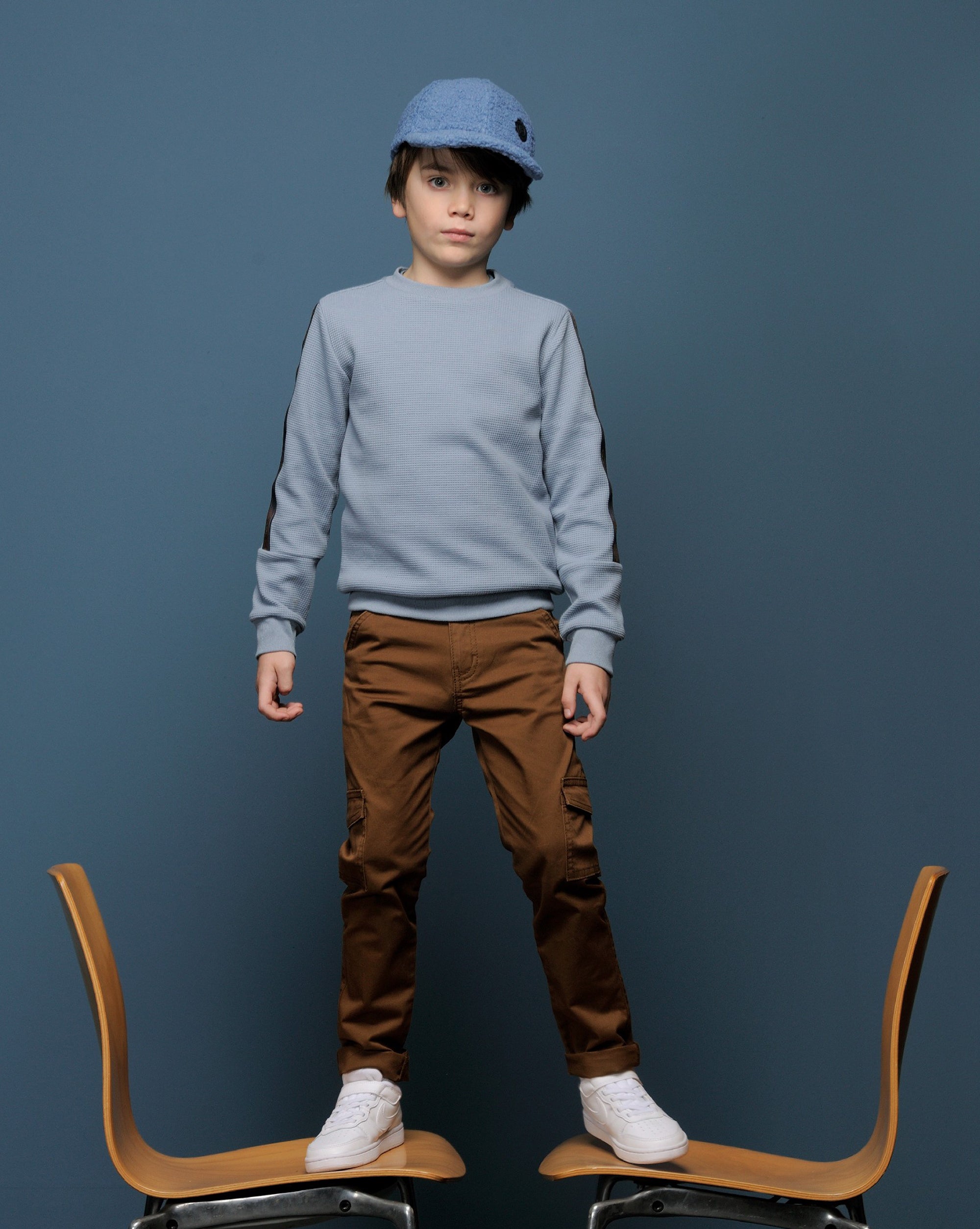 ◘ OLIVER ◘ logo tape sweater *Ice Blue*