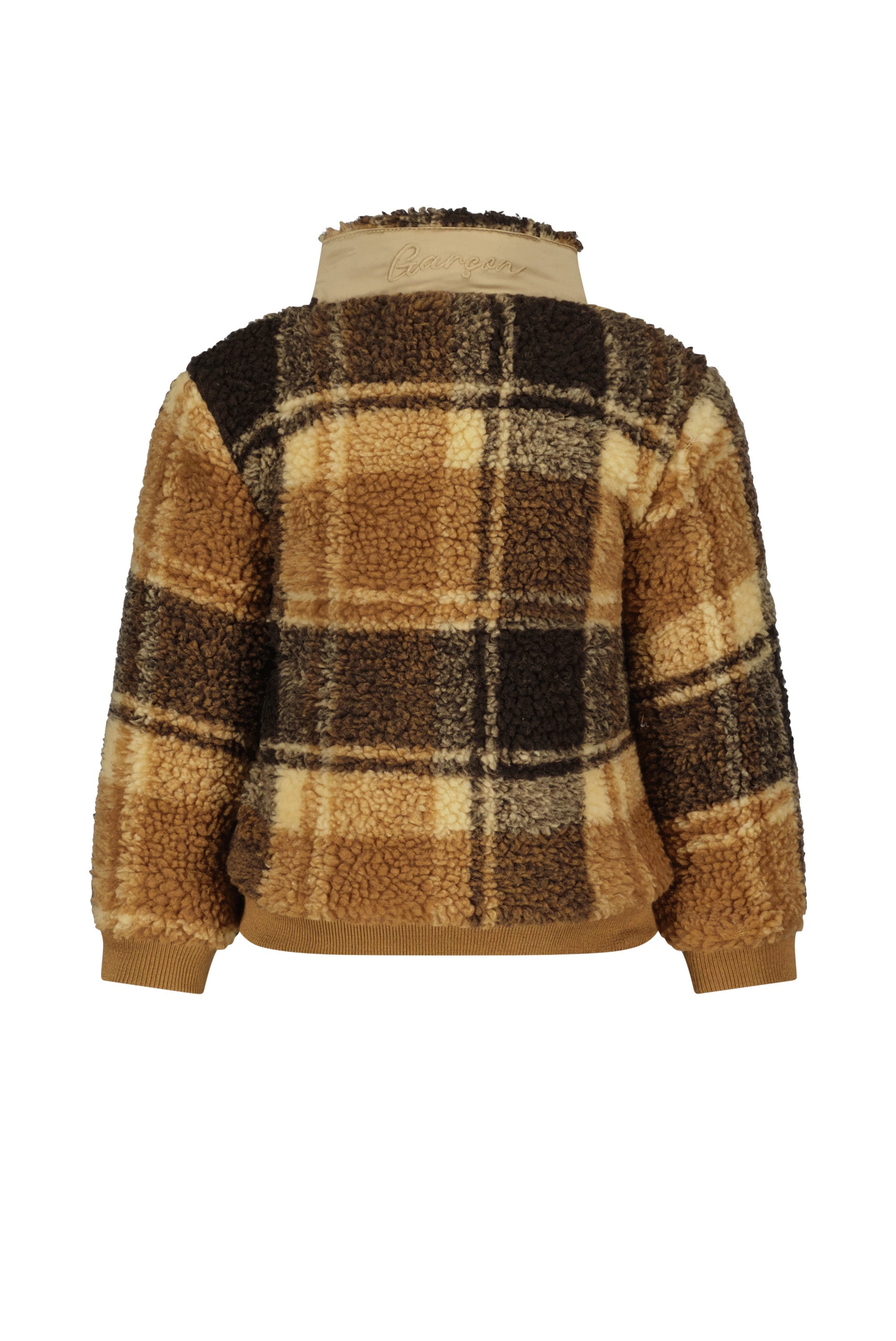 ◘ OFAHMY ◘ checked teddy zip-up *Toffee*