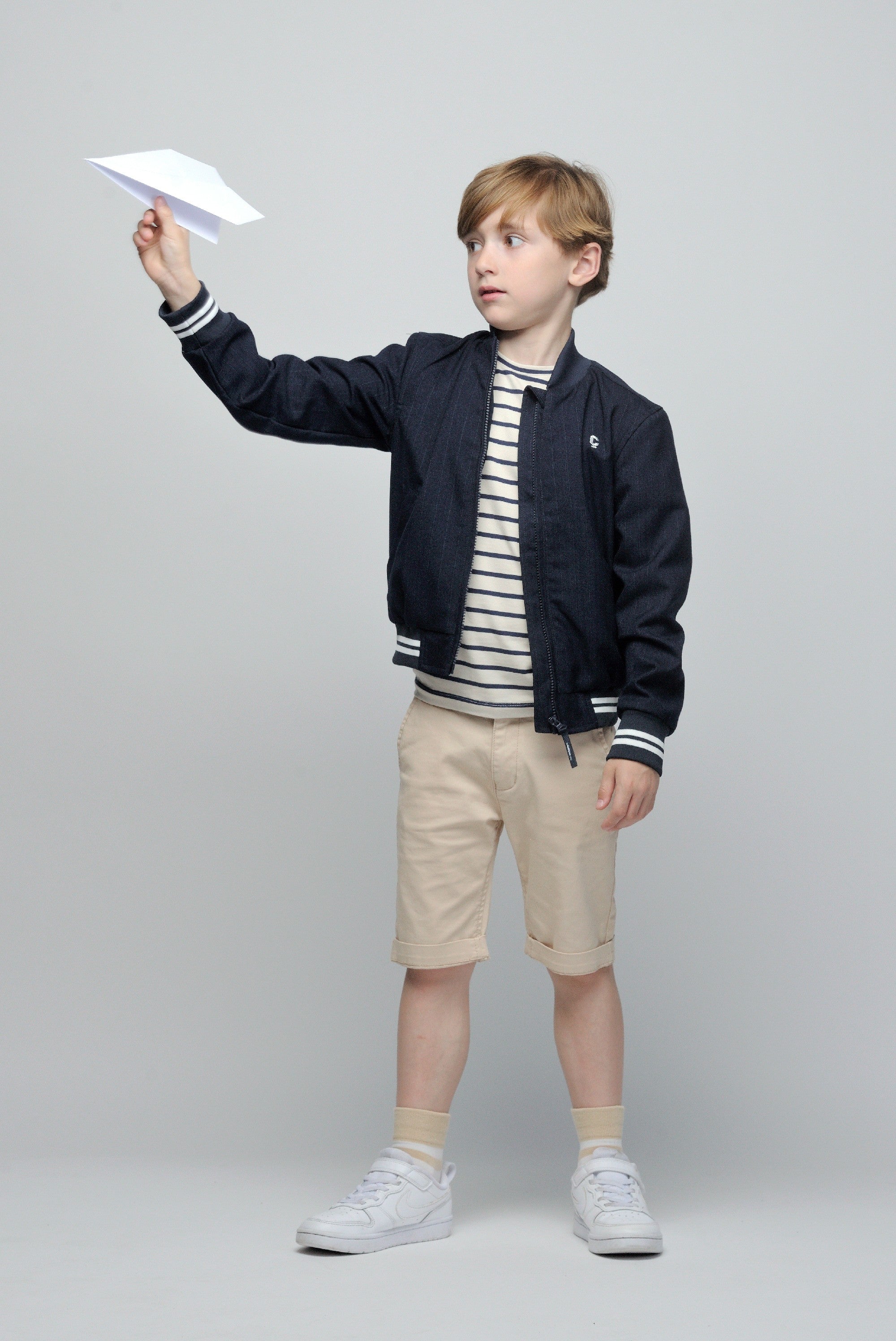 Le Chic Garçon BRIAN Nadelstreifen-Bomberjacke *Navy*