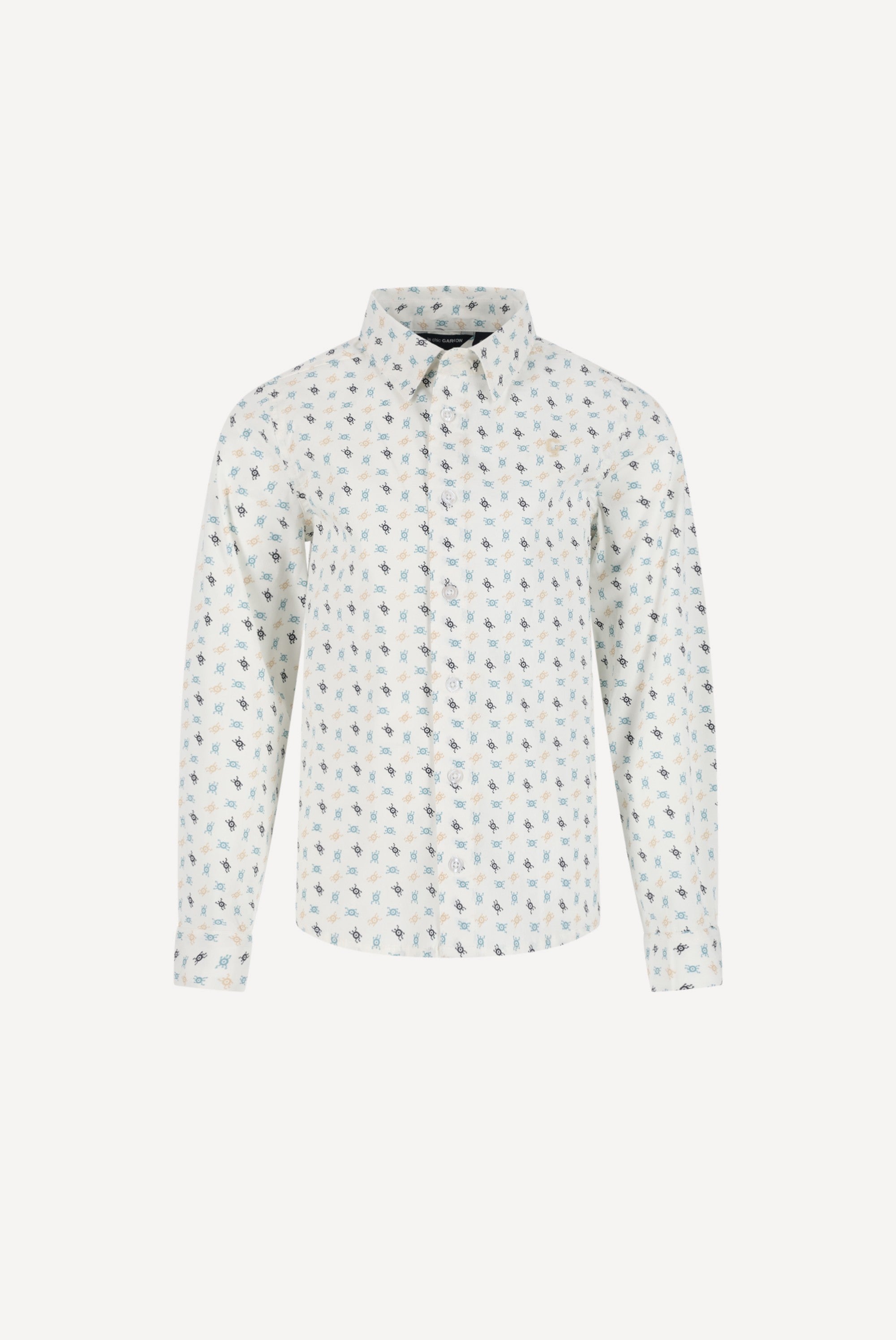 Le Chic Garcon EVI overhemd. Robot Eye Sage AOP Garcon