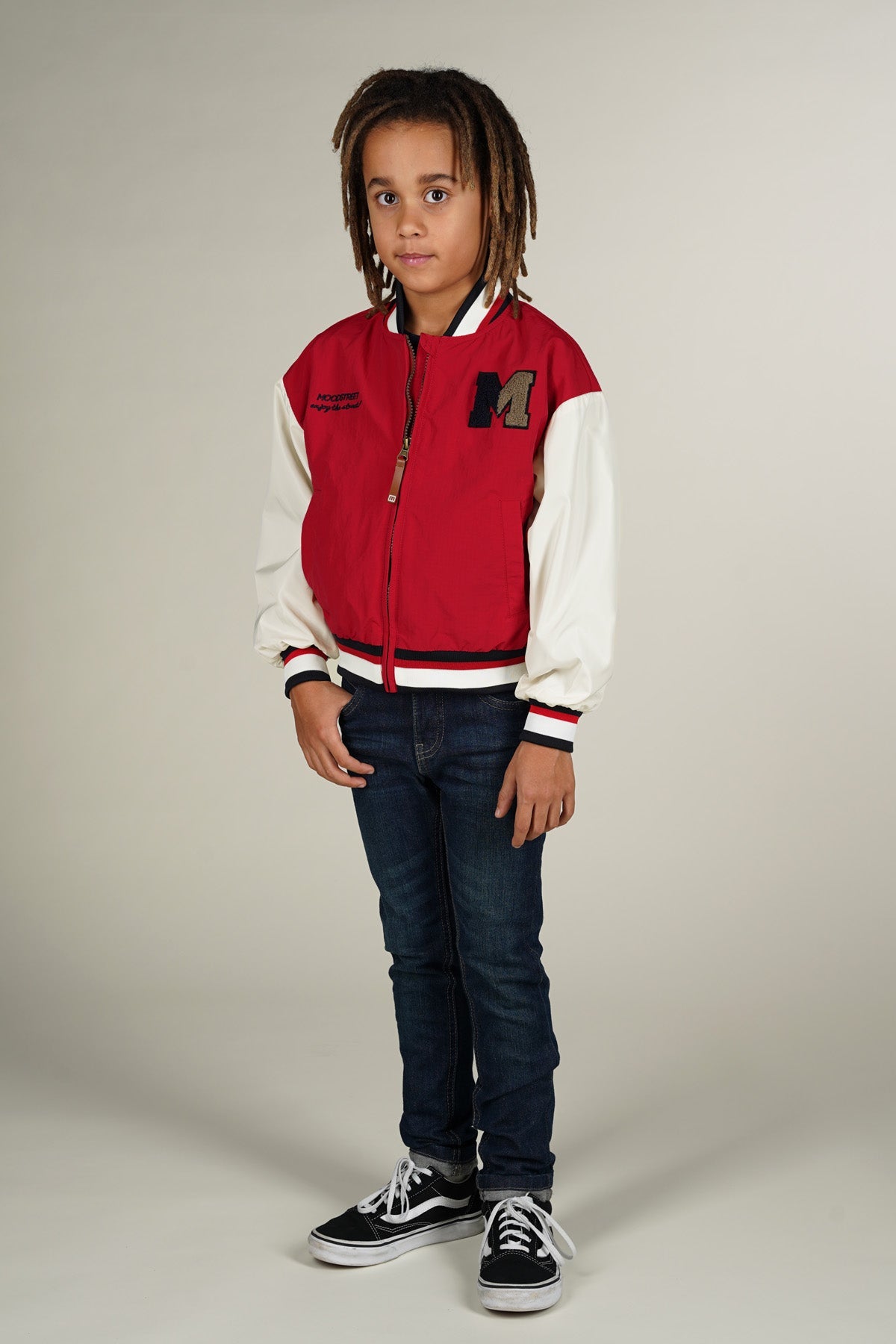 Moodstreet Jonas Rood & Wit Bomber