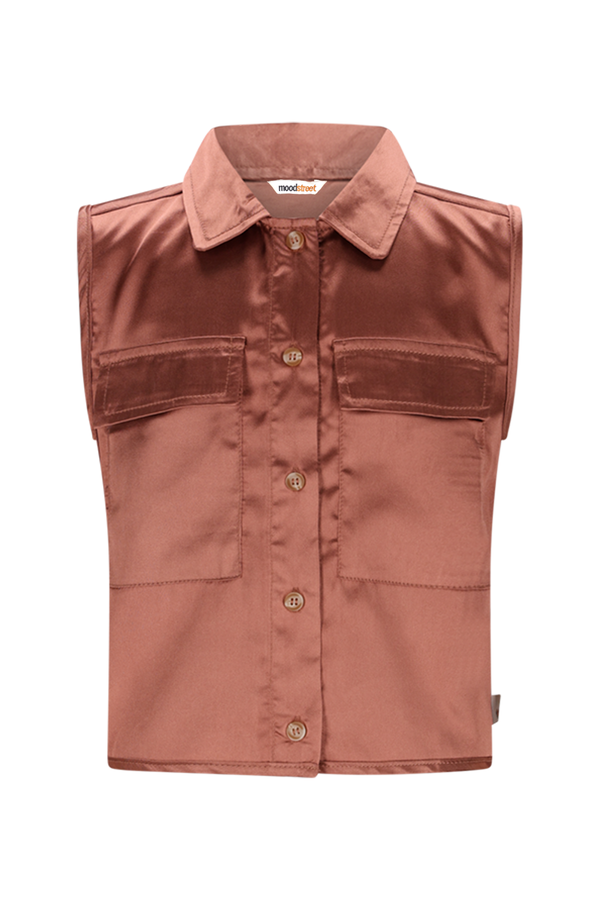 Moodstreet Vina Satijnen Gilet -Hazelnoot-
