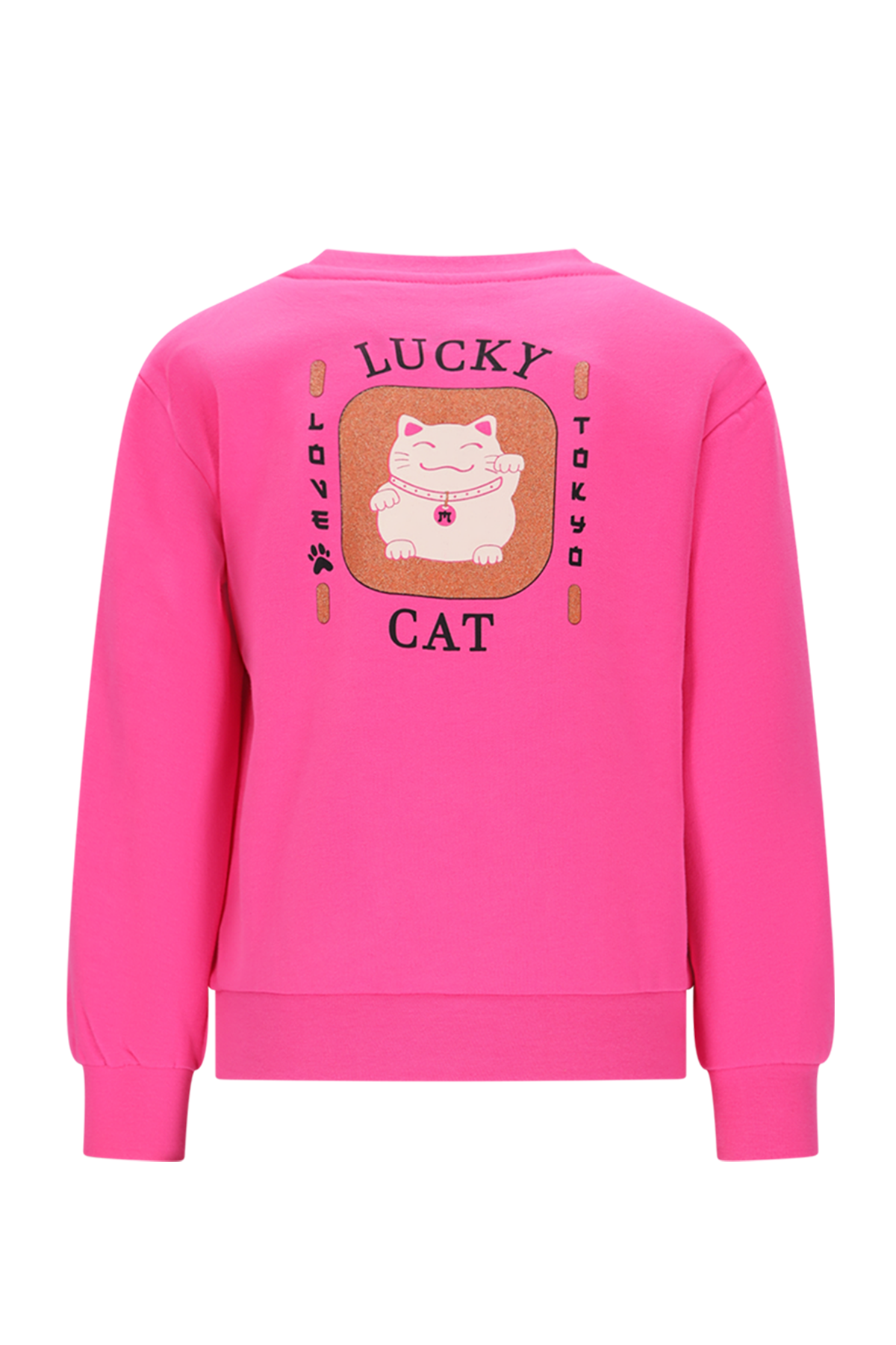 Moodstreet Sky Lucky Cat Sweater -Neon Roze-