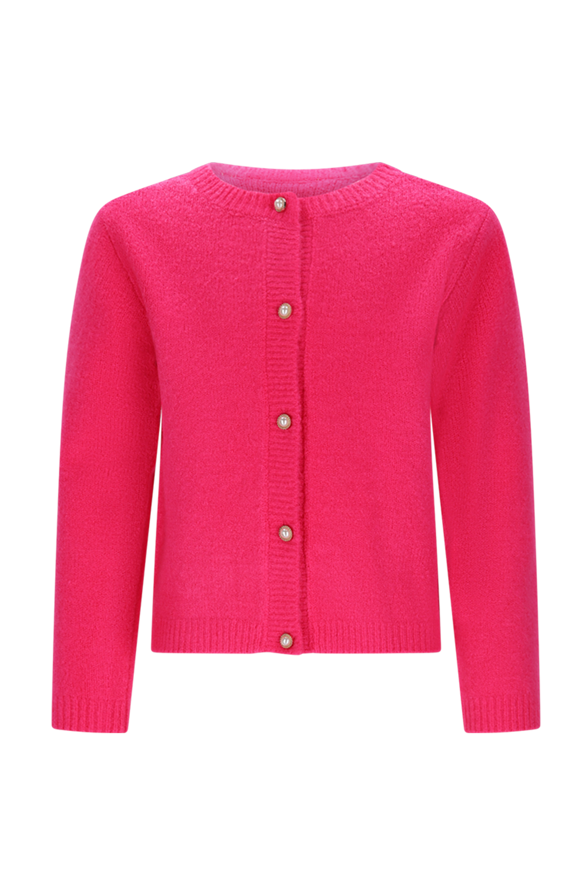 Moodstreet Viva Gebreid Vestje -Neon Roze-
