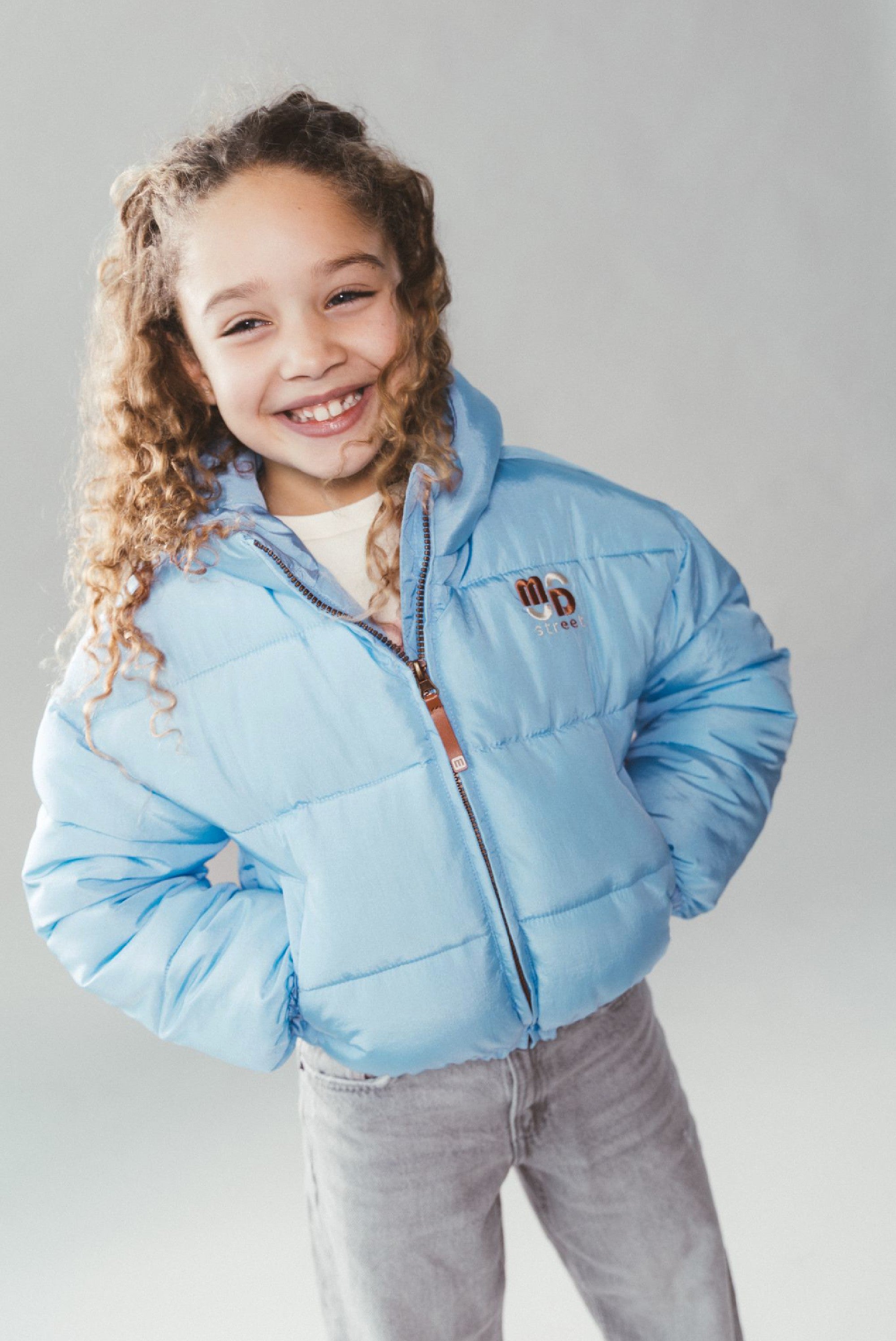 Moodstreet JOYA cropped bomber - Soft Blue