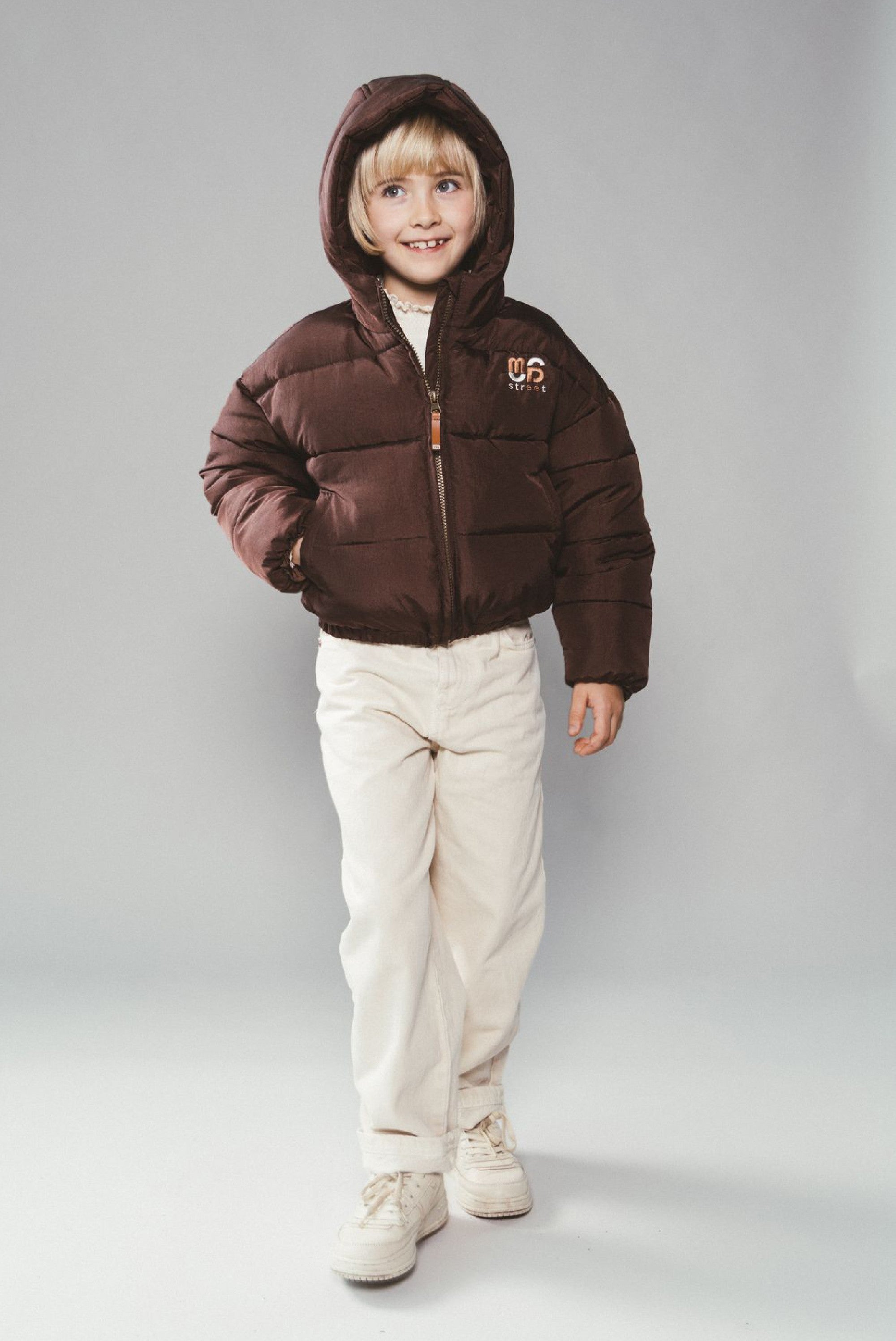 Moodstreet JOYA cropped bomber - Cocoa
