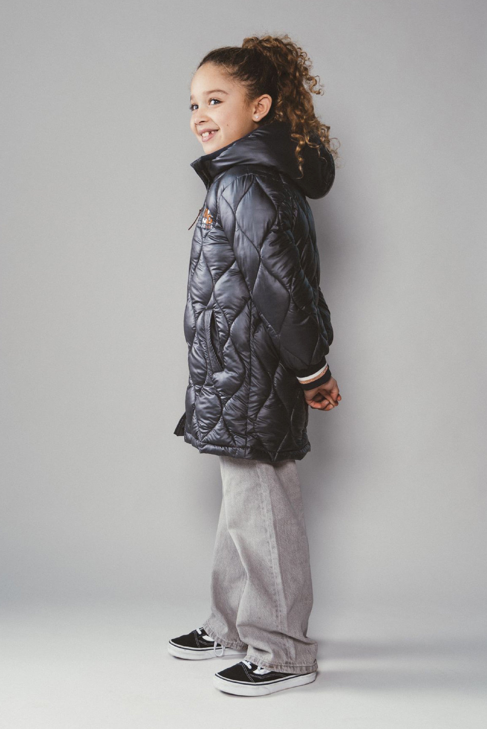 Moodstreet JULA golvend stiksel parka - Navy