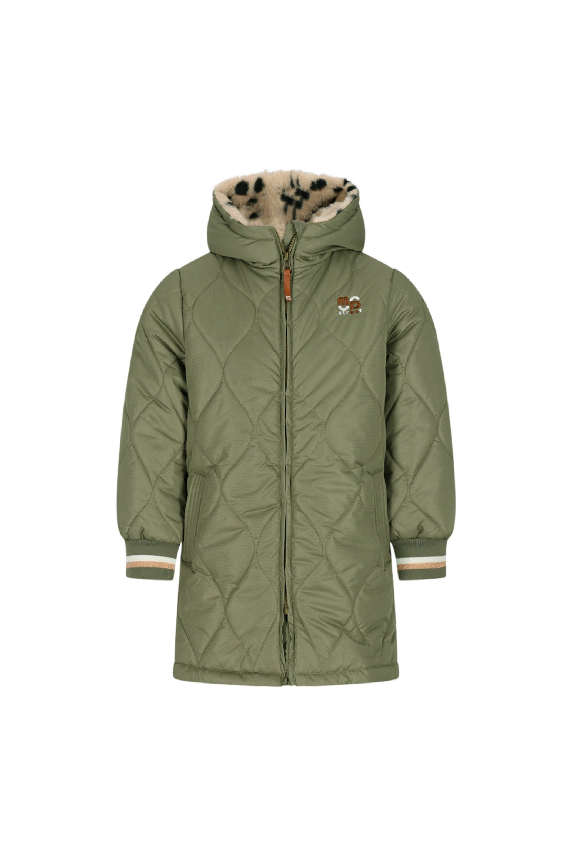 Moodstreet JULA golvend stiksel parka - Khaki