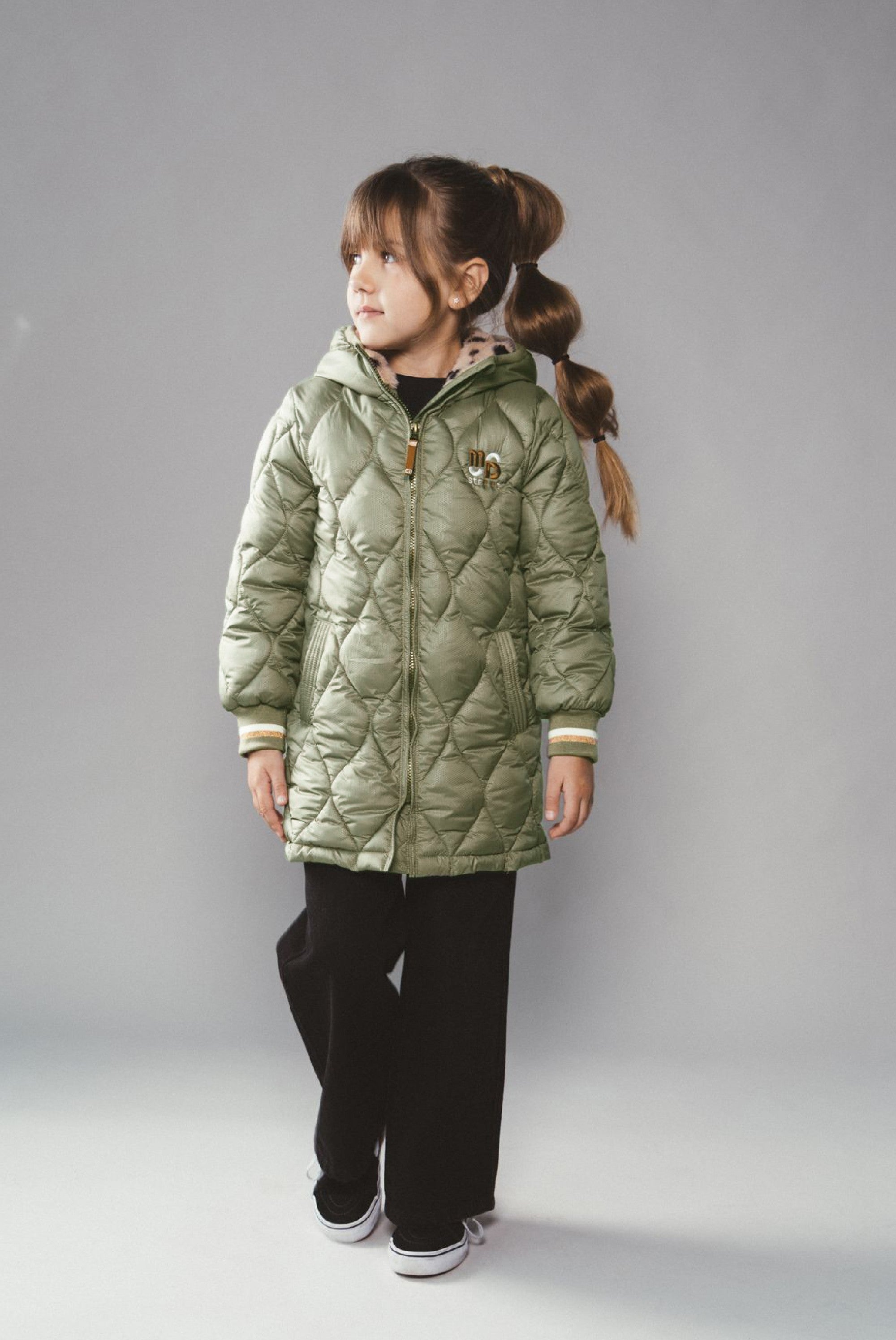 Moodstreet JULA golvend stiksel parka - Khaki