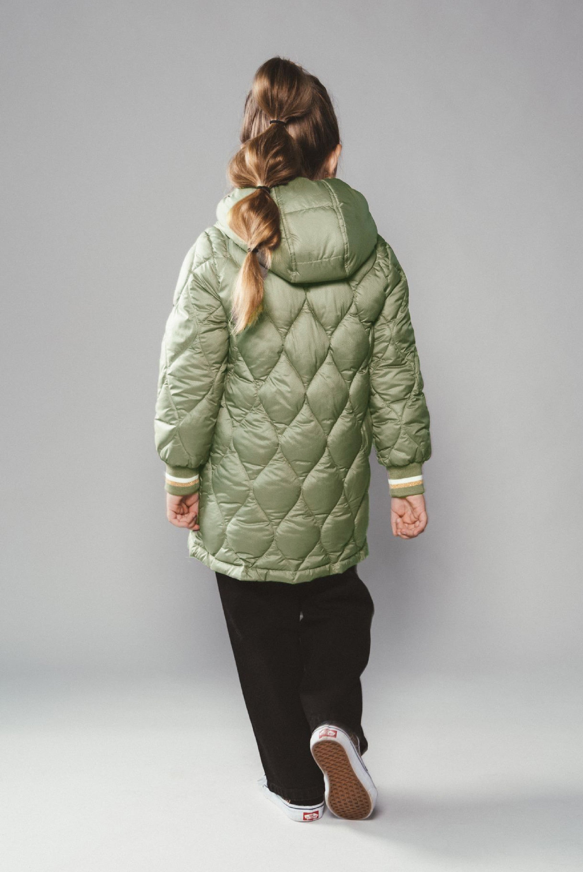 Moodstreet JULA golvend stiksel parka - Khaki