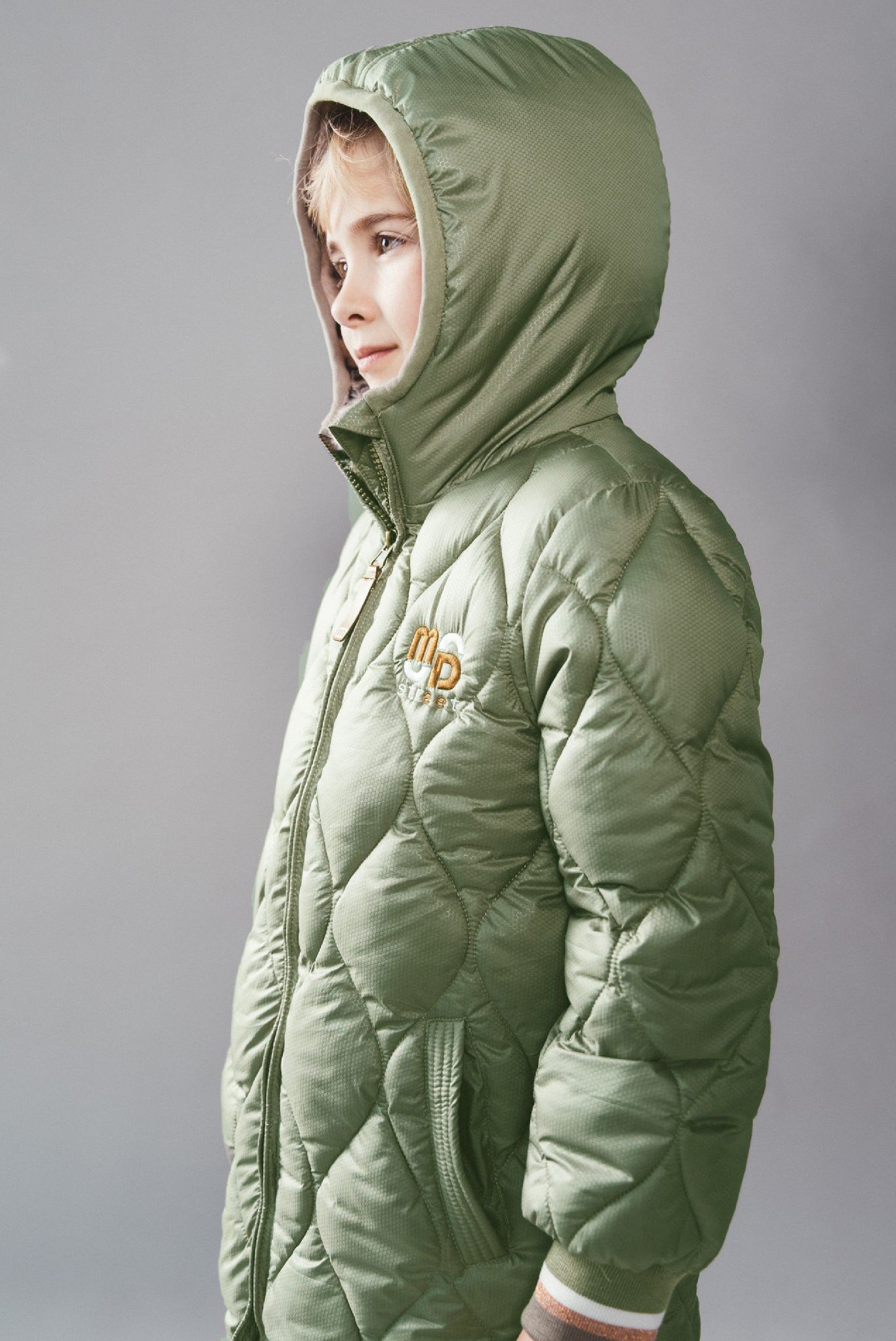 Moodstreet JULA golvend stiksel parka - Khaki